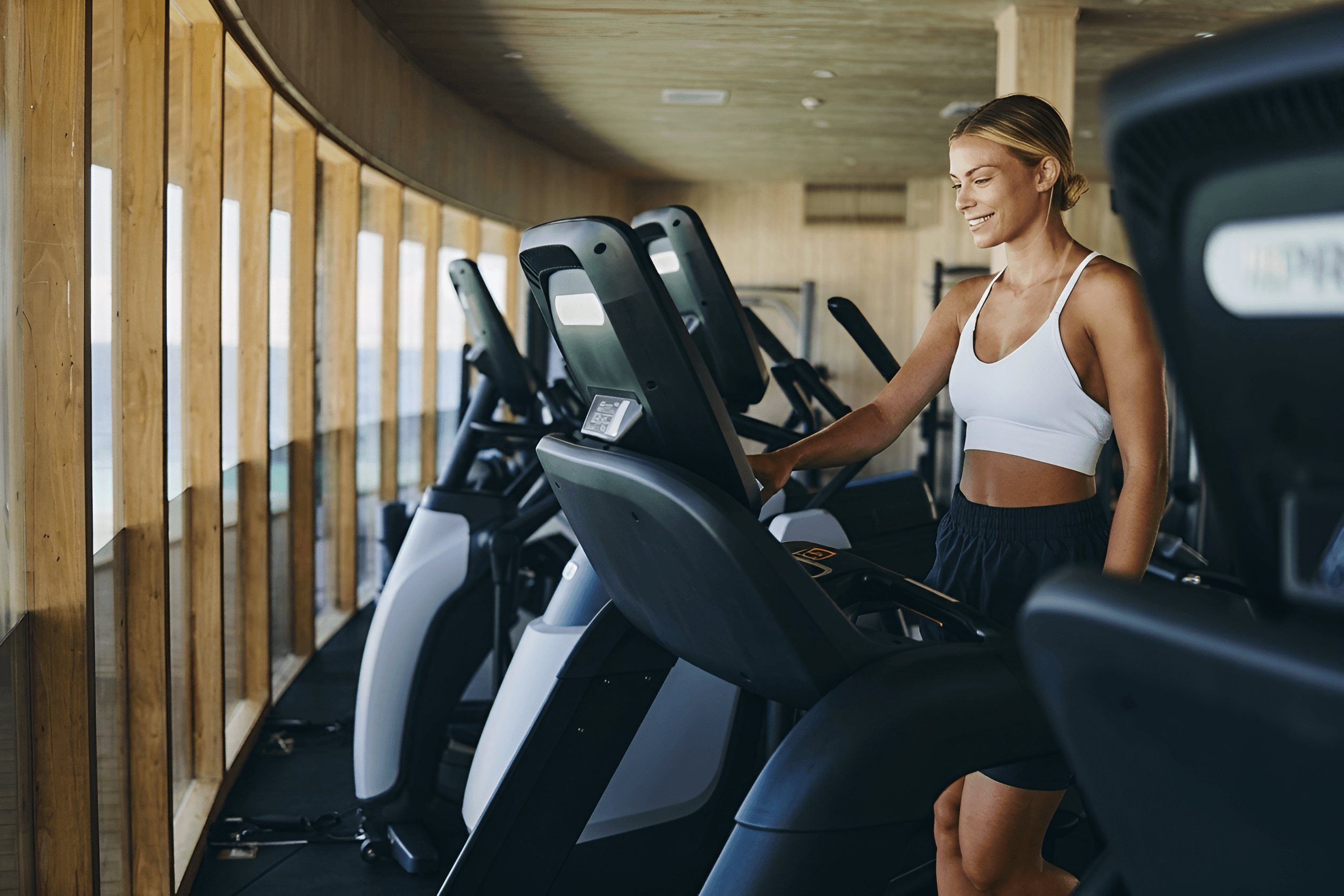 Gym Photo Transformed: AI Elevates Detail & Sharpness