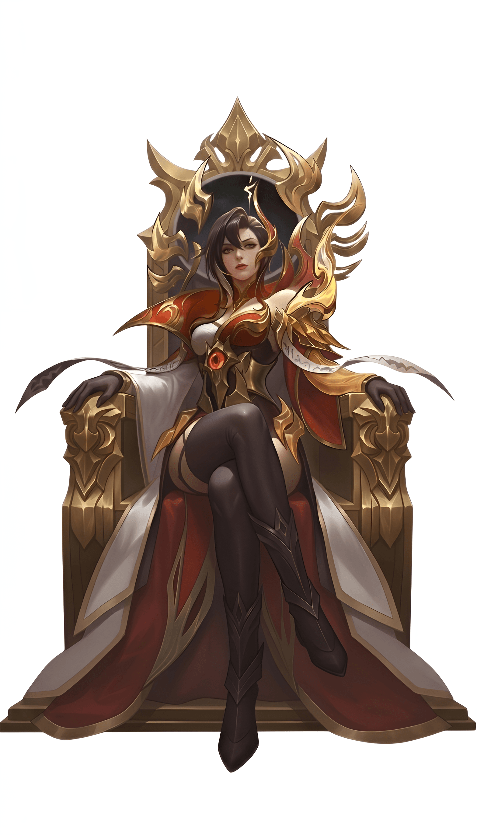 AI Image Enhancement: Fantasy Queen on Throne Upscaled