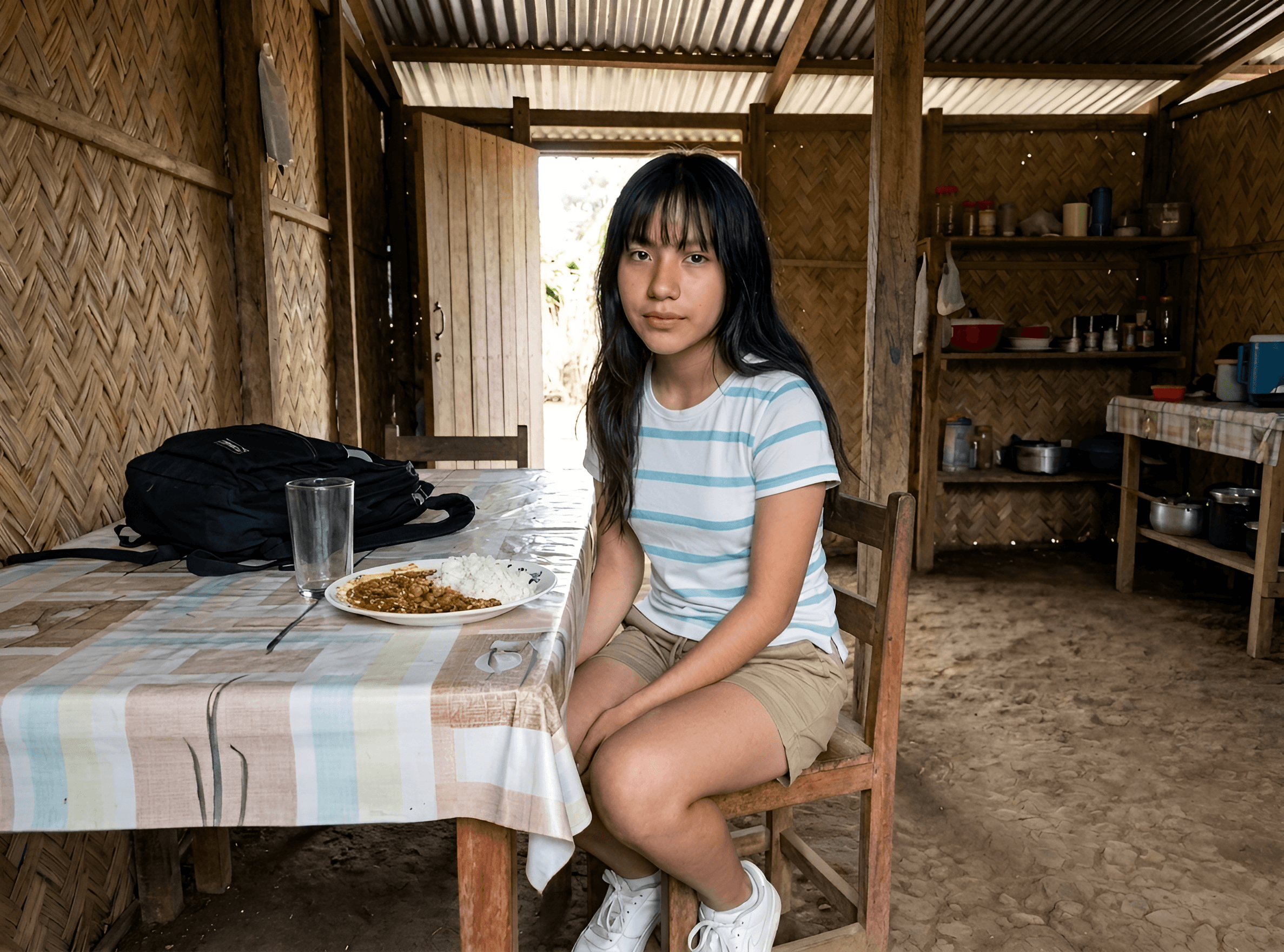 AI Image Enhancer: Sharpening Portrait Details in Rustic Settings