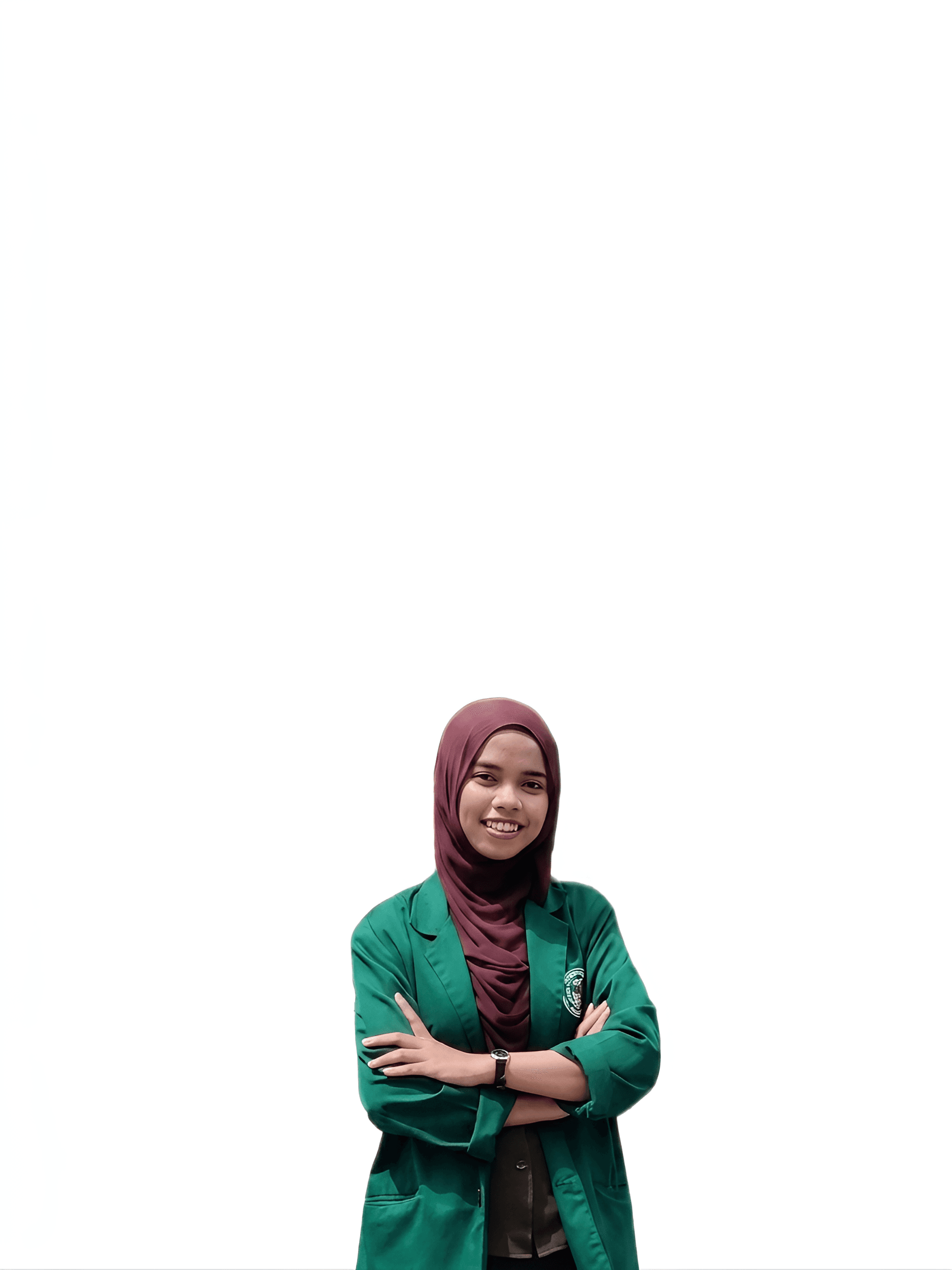 AI Image Enhancer: Sharpen Portrait with Hijab & Green Jacket
