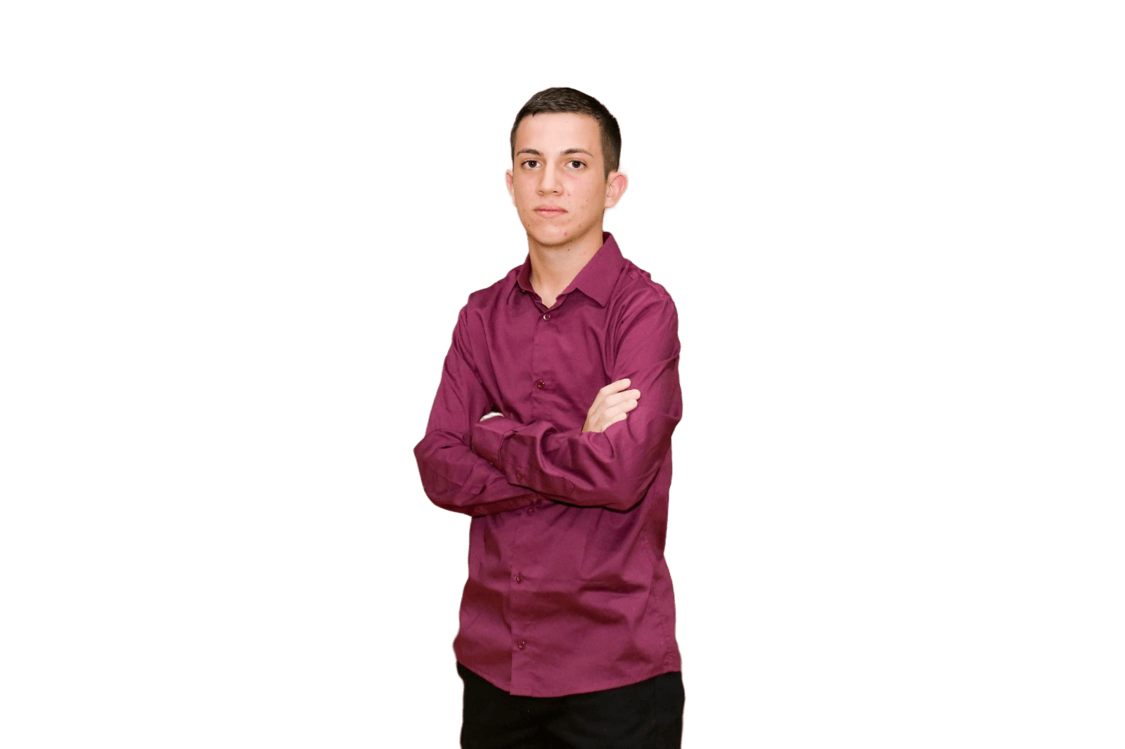 AI Background Removal for Portraits | Man in Maroon Shirt