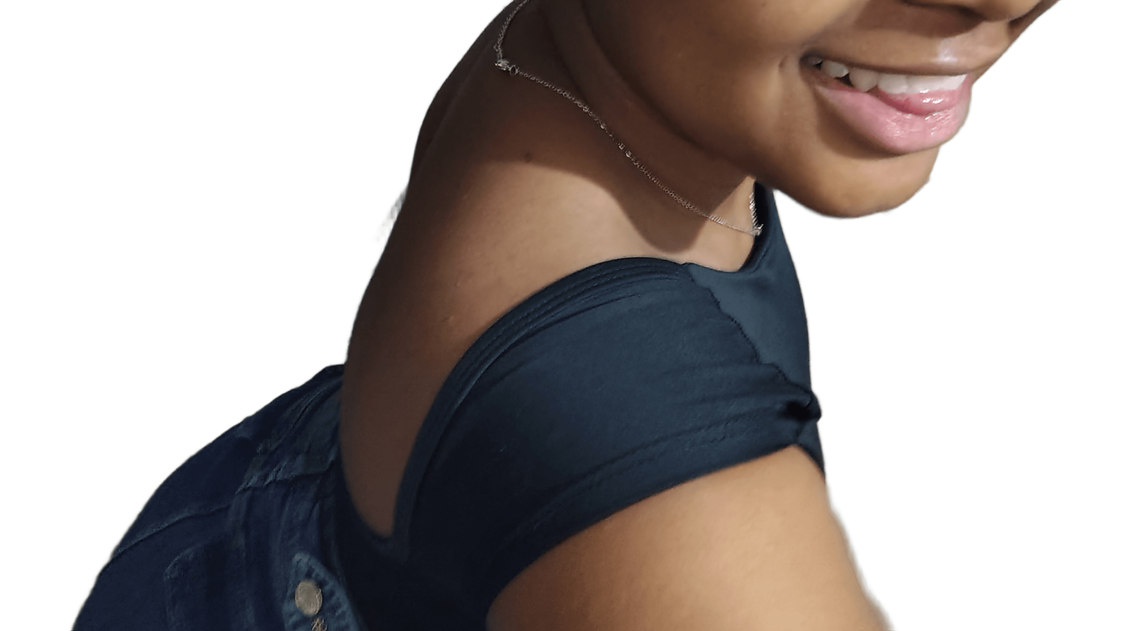 AI Background Removal: Person with Necklace Detail - BgRemovit