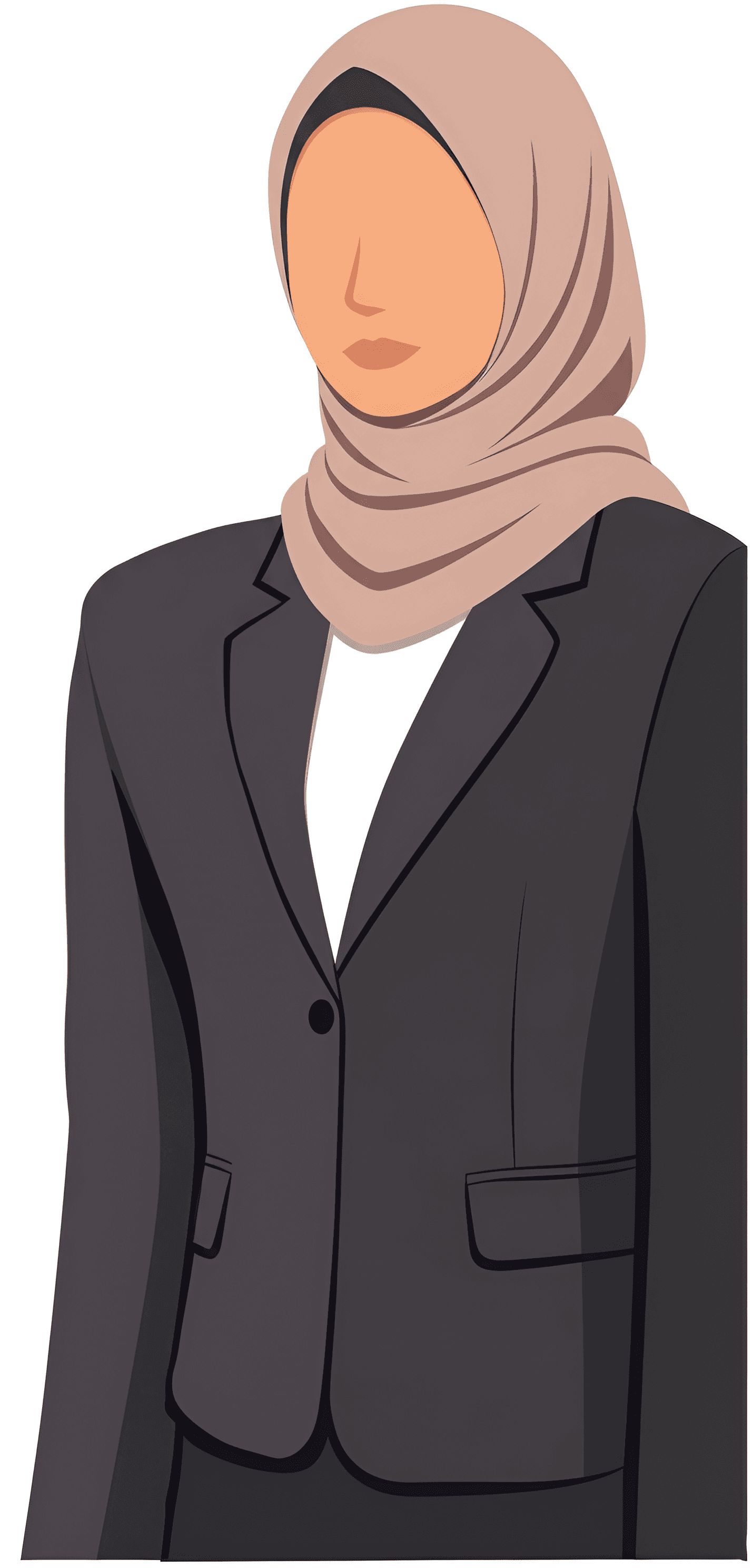 AI Upscale & Sharpen Vector Hijab Illustration