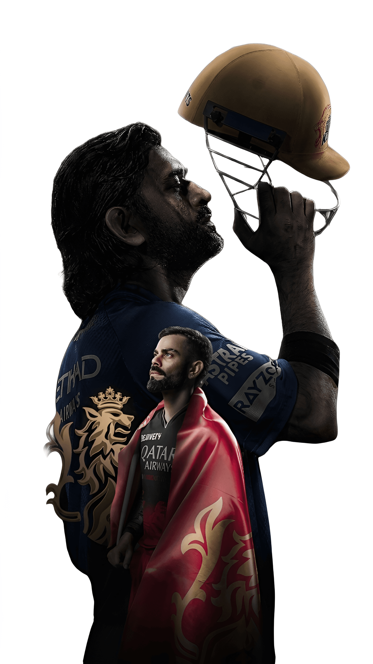AI Image Upscale: Cricket Legends Dhoni & Kohli Enhanced