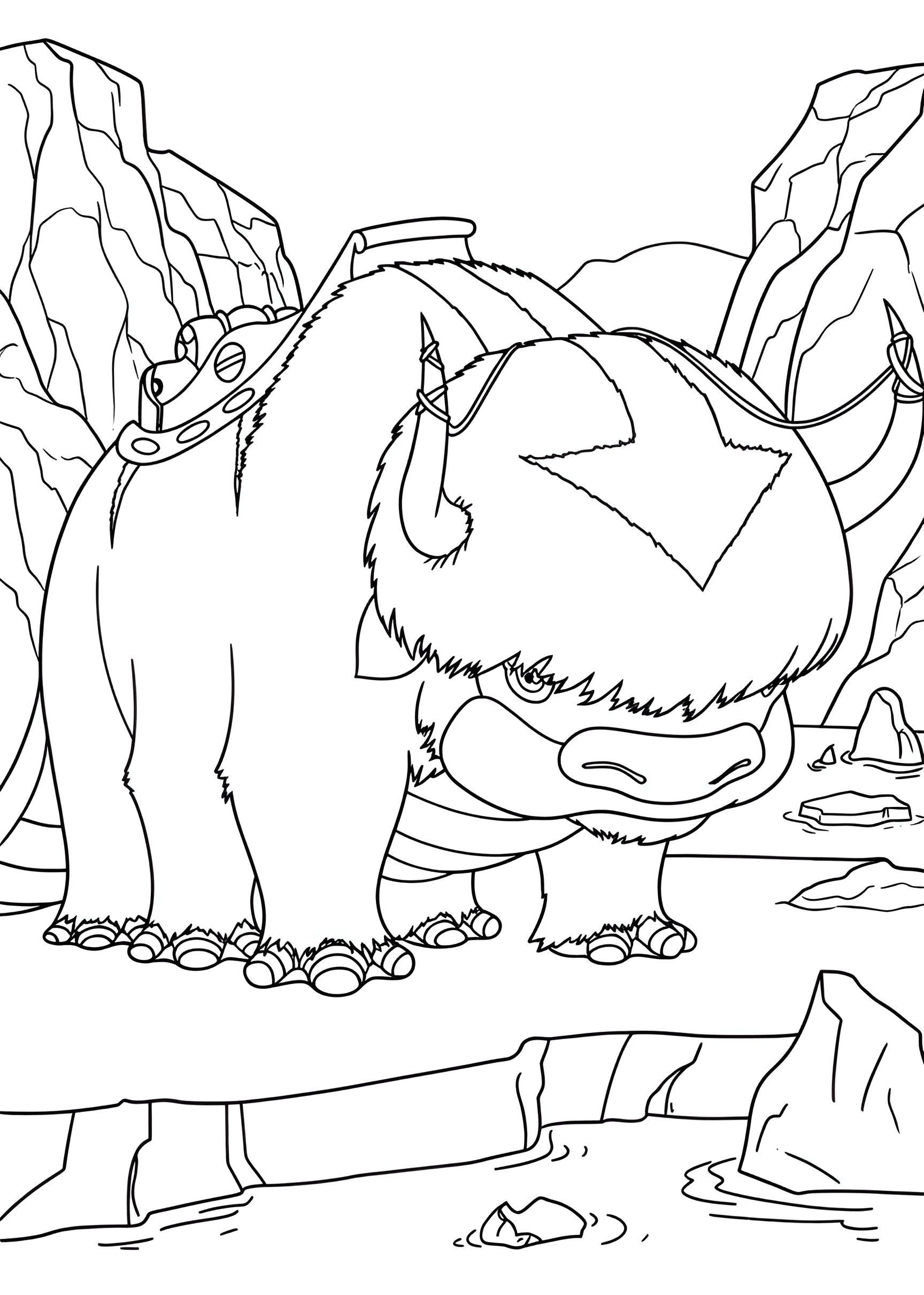 Appa Coloring Page Enhanced | AI Line Art Sharpening - BgRemovit
