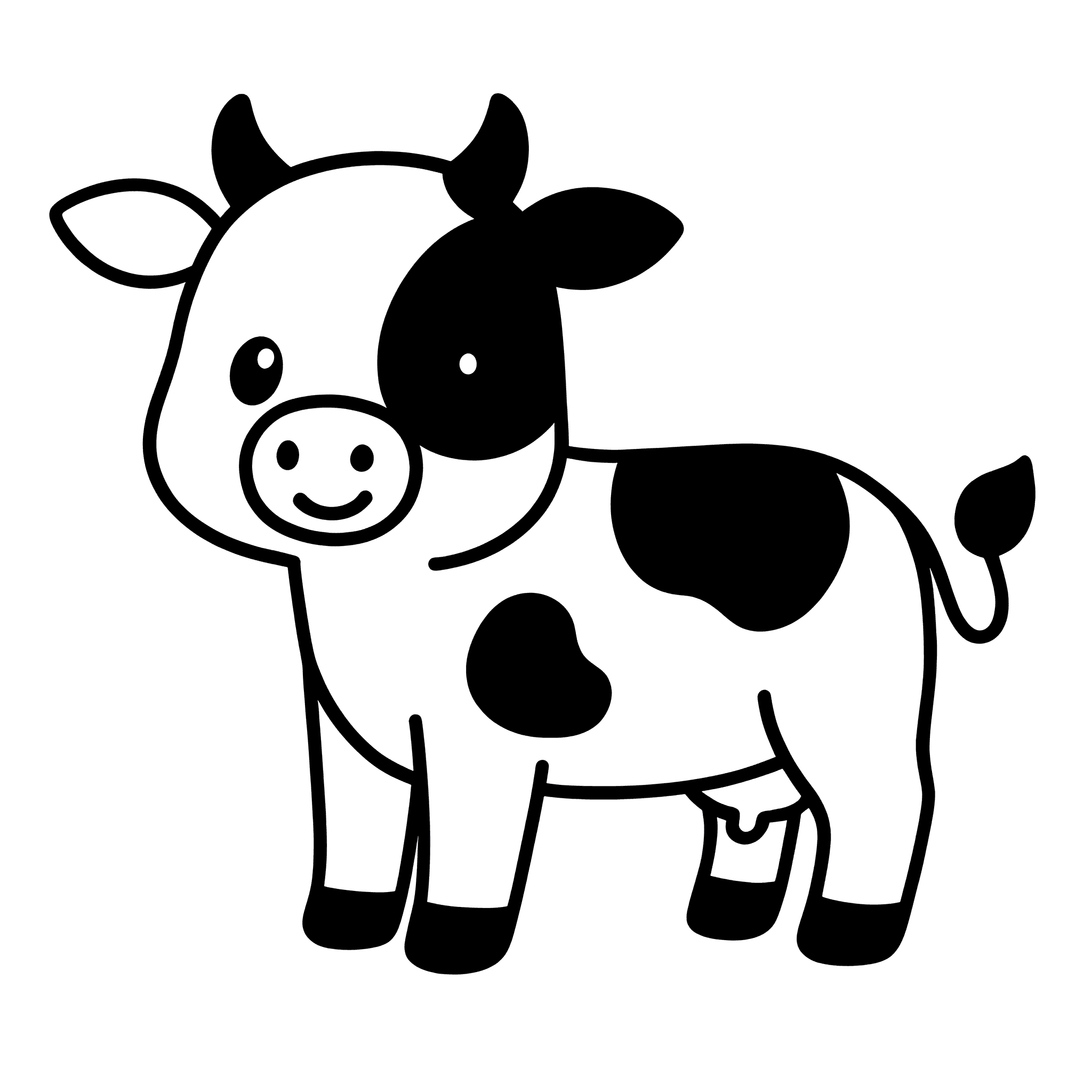 Upscale Cartoon Cow Line Art with AI | BgRemovit Image Enhancer