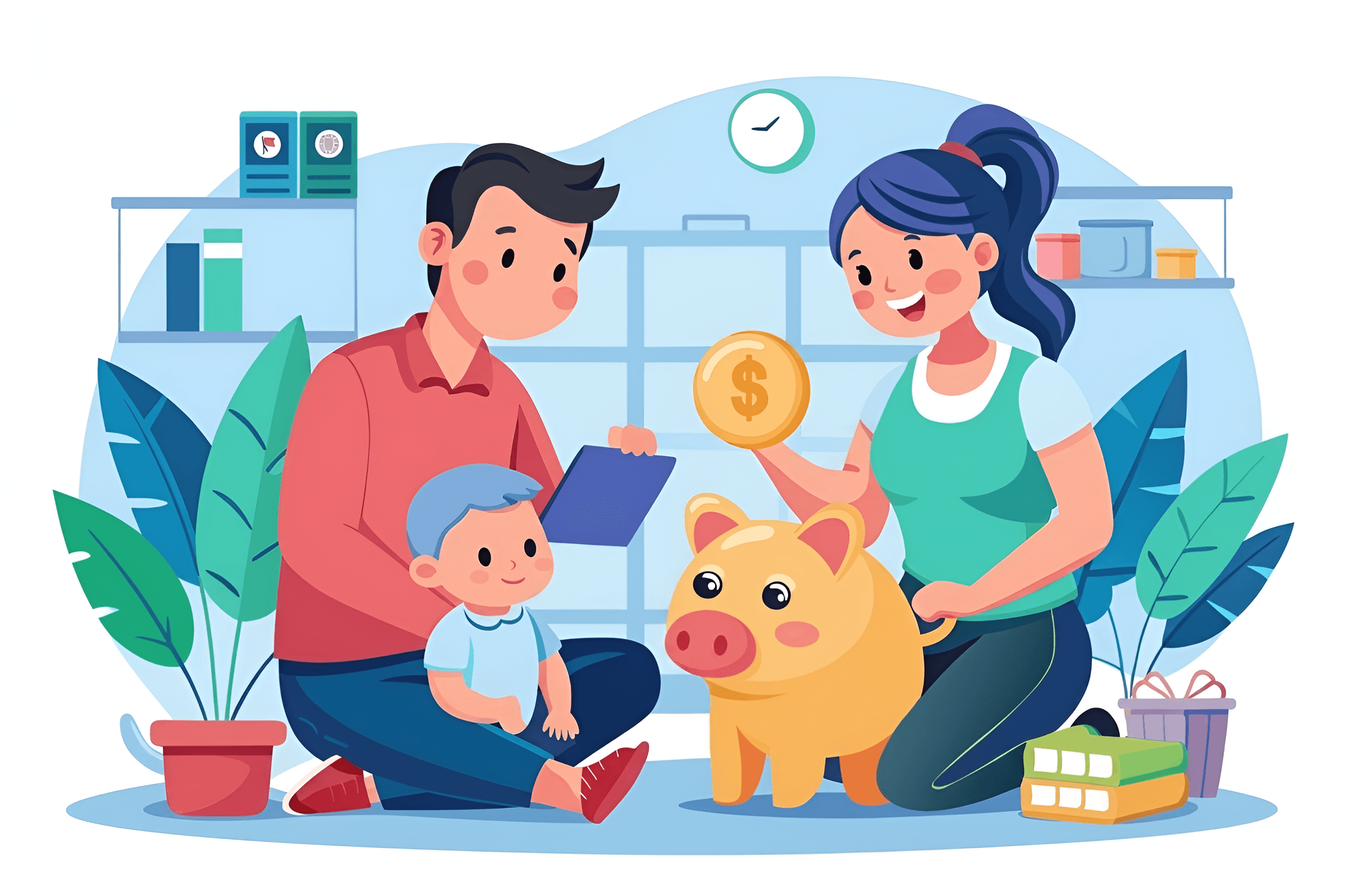 Upscale & Sharpen Family Saving Illustration with AI