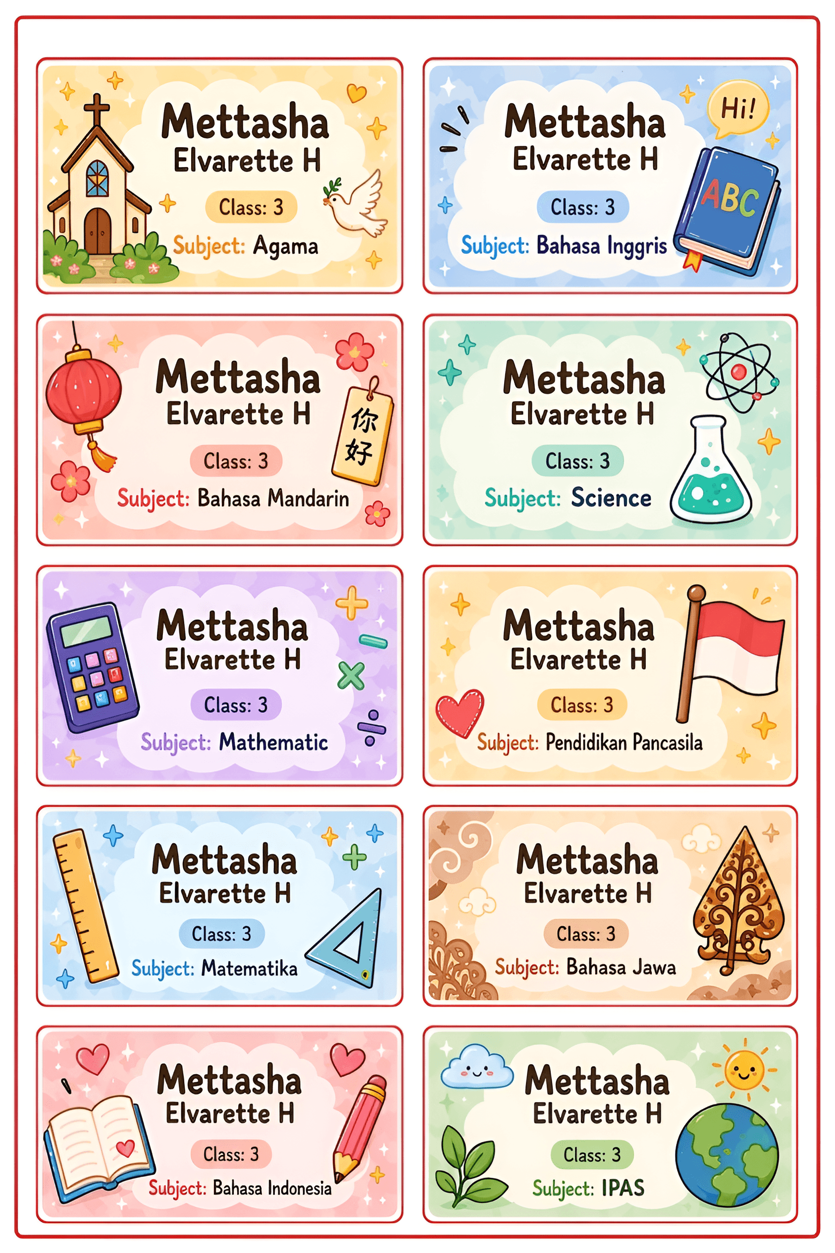 Upscale & Enhance Cartoon School Labels for Print Quality