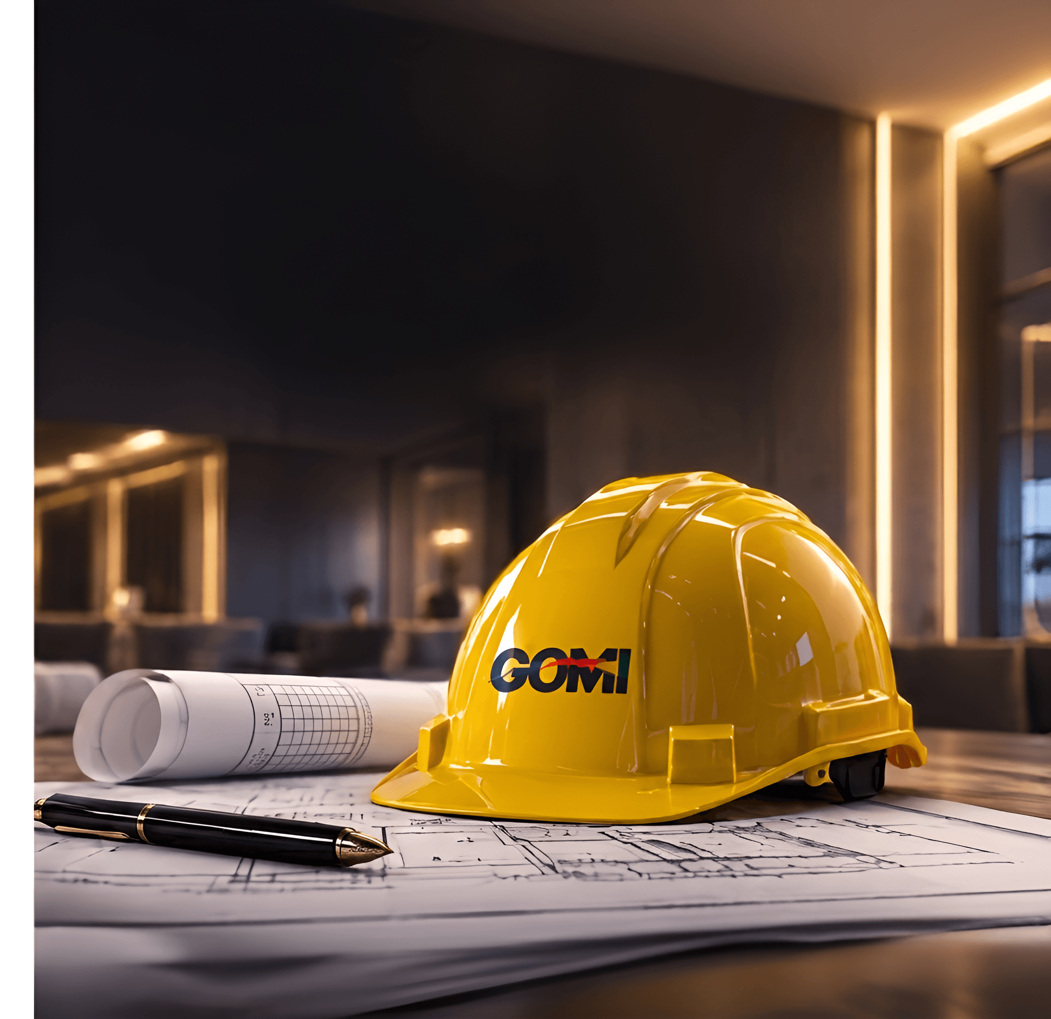 AI Image Enhancer: Sharpen Construction Blueprints & Hard Hat