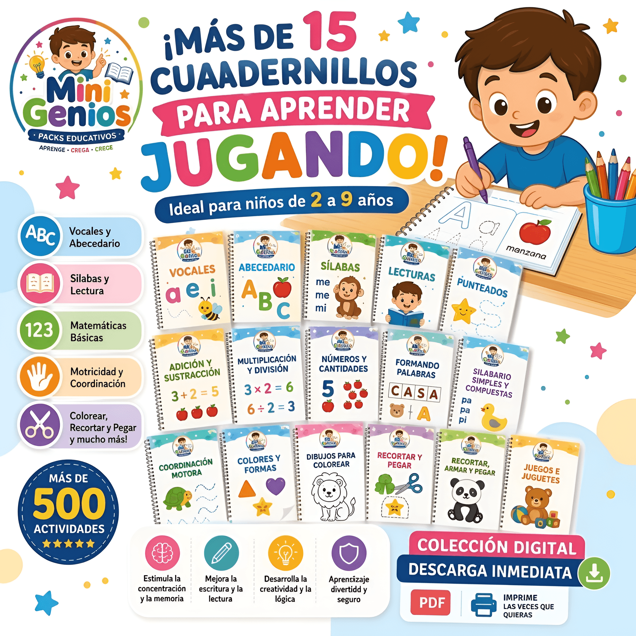 Upscale Mini Genios Educational Poster | BgRemovit Image Enhancer