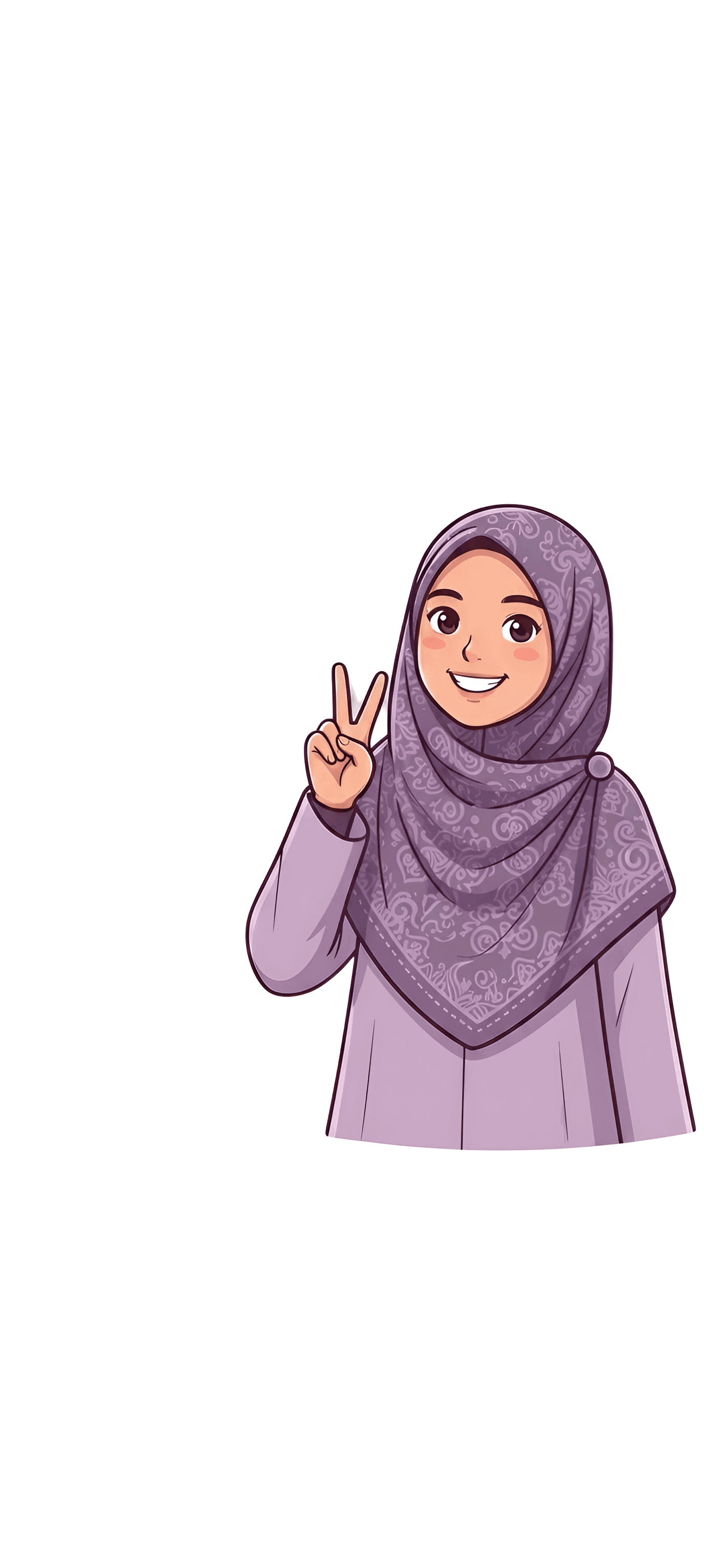 AI Upscale Cartoon Hijab Illustration | Sharpen Art Details