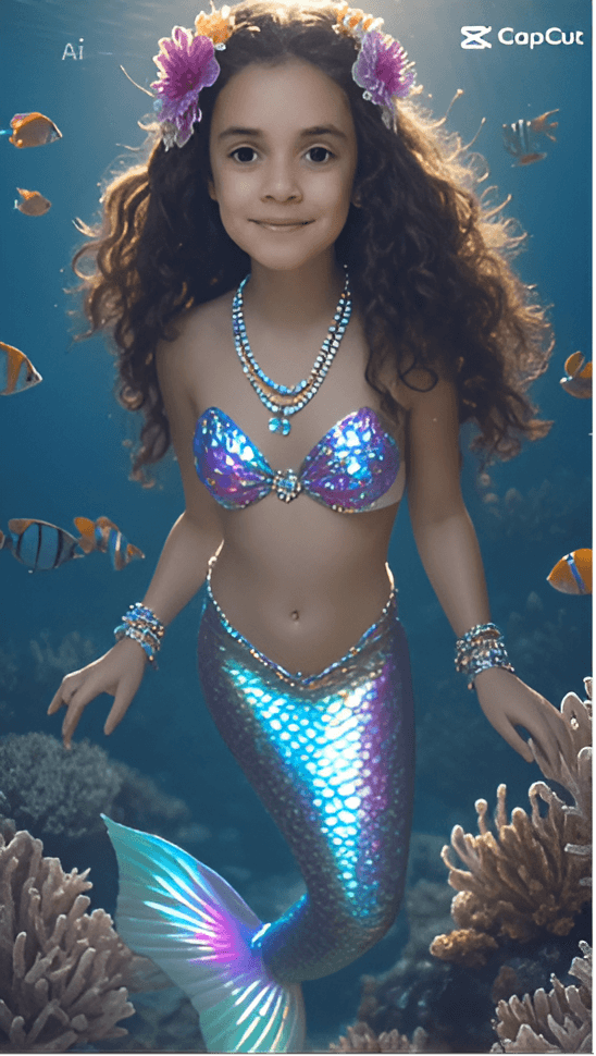 AI Enhanced Mermaid Photo - Sharpen Underwater Fantasy Art