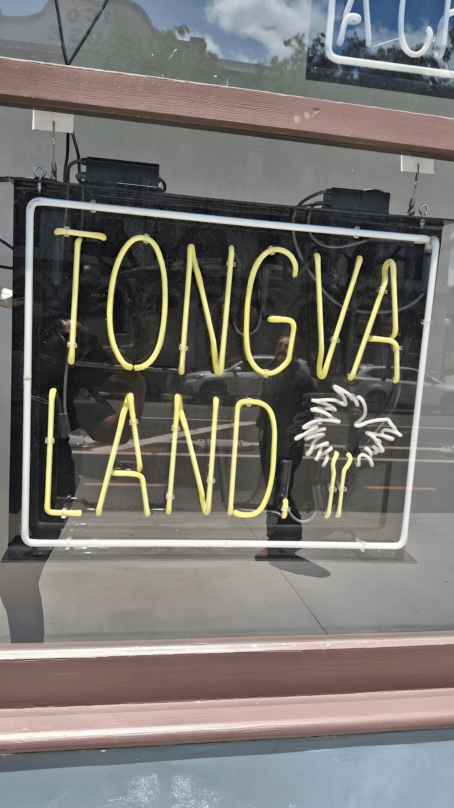 Enhance Neon Sign Detail | Tongva Land Window Reflection