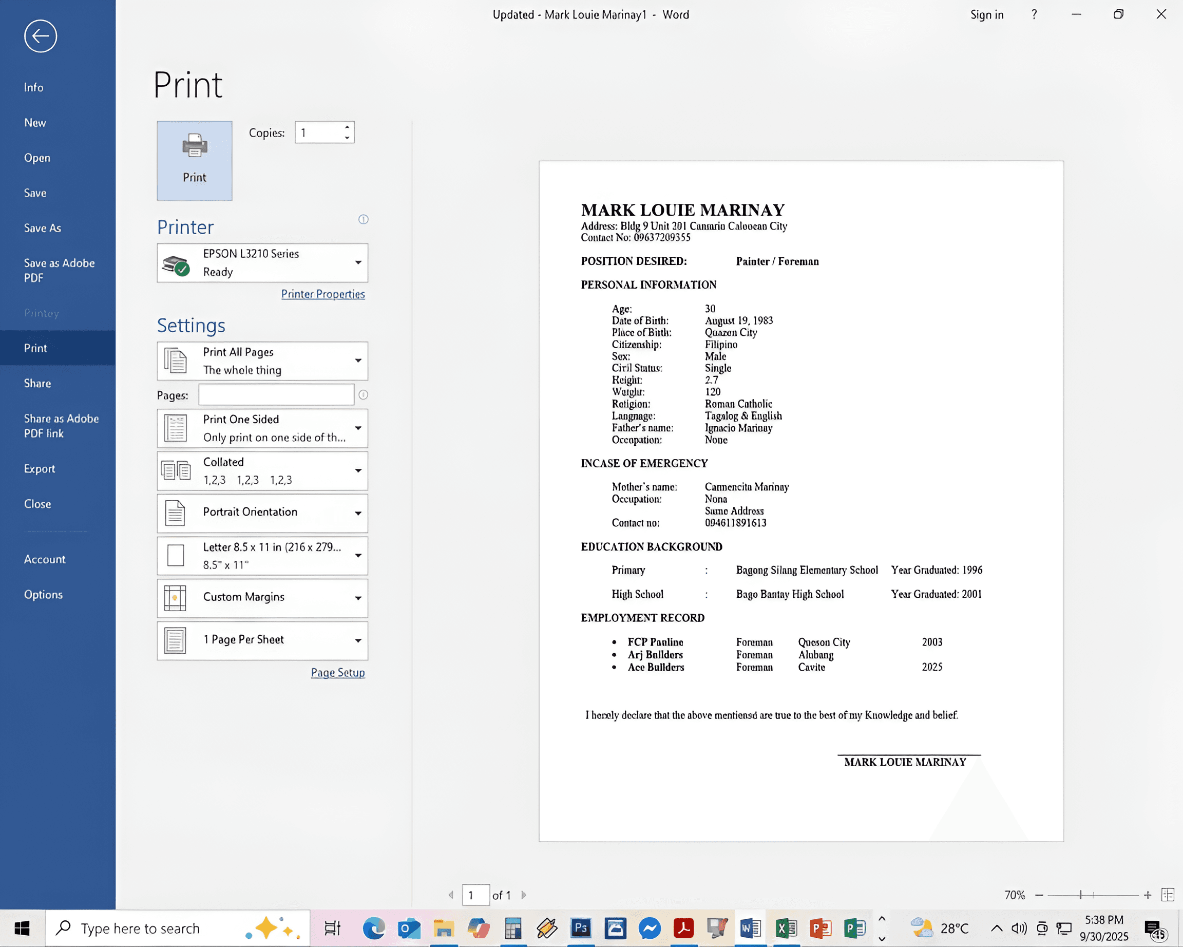 Enhance Print Dialog Screenshot & Resume Text with AI
