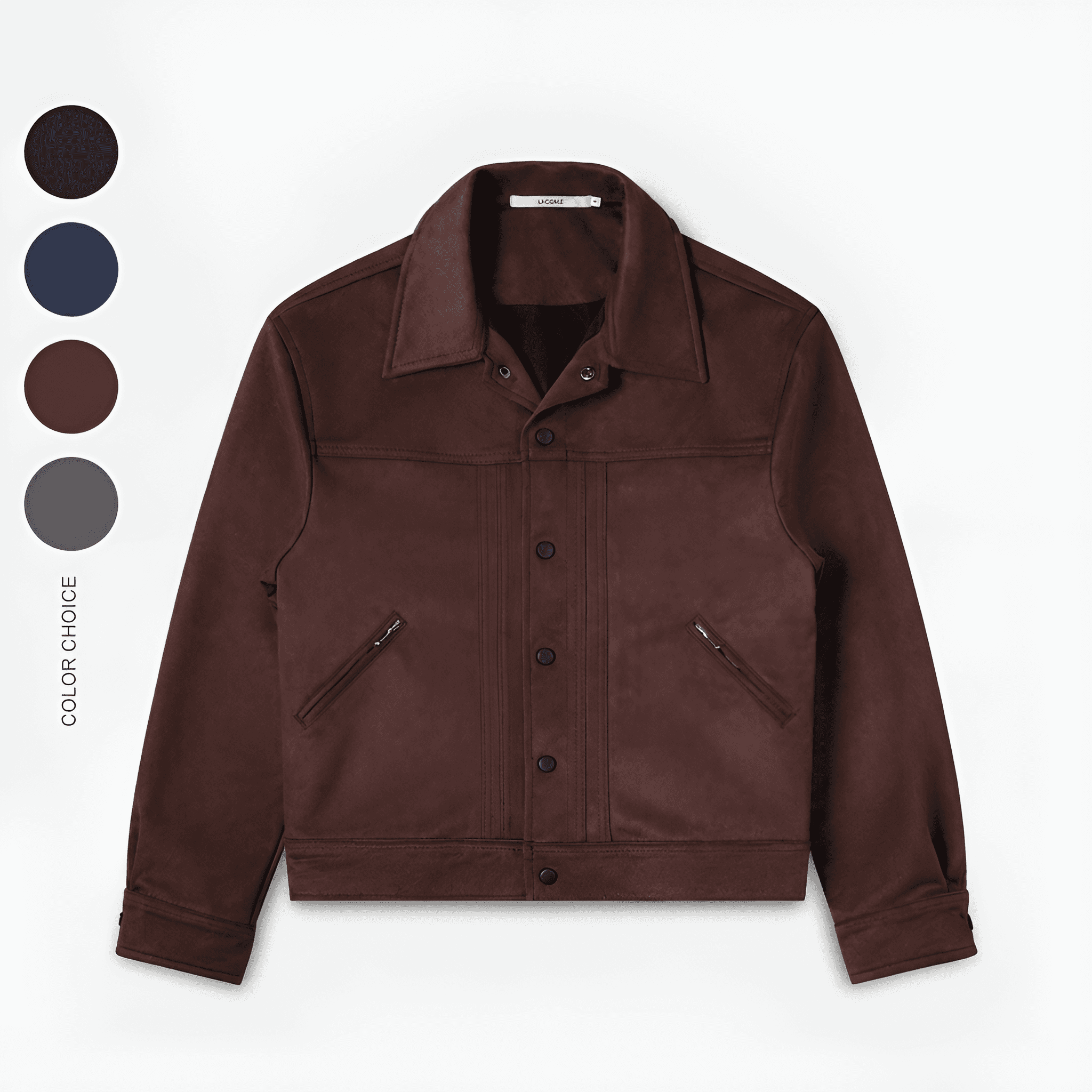 AI Upscale: Suede Jacket Product Photo Enhancement - BgRemovit