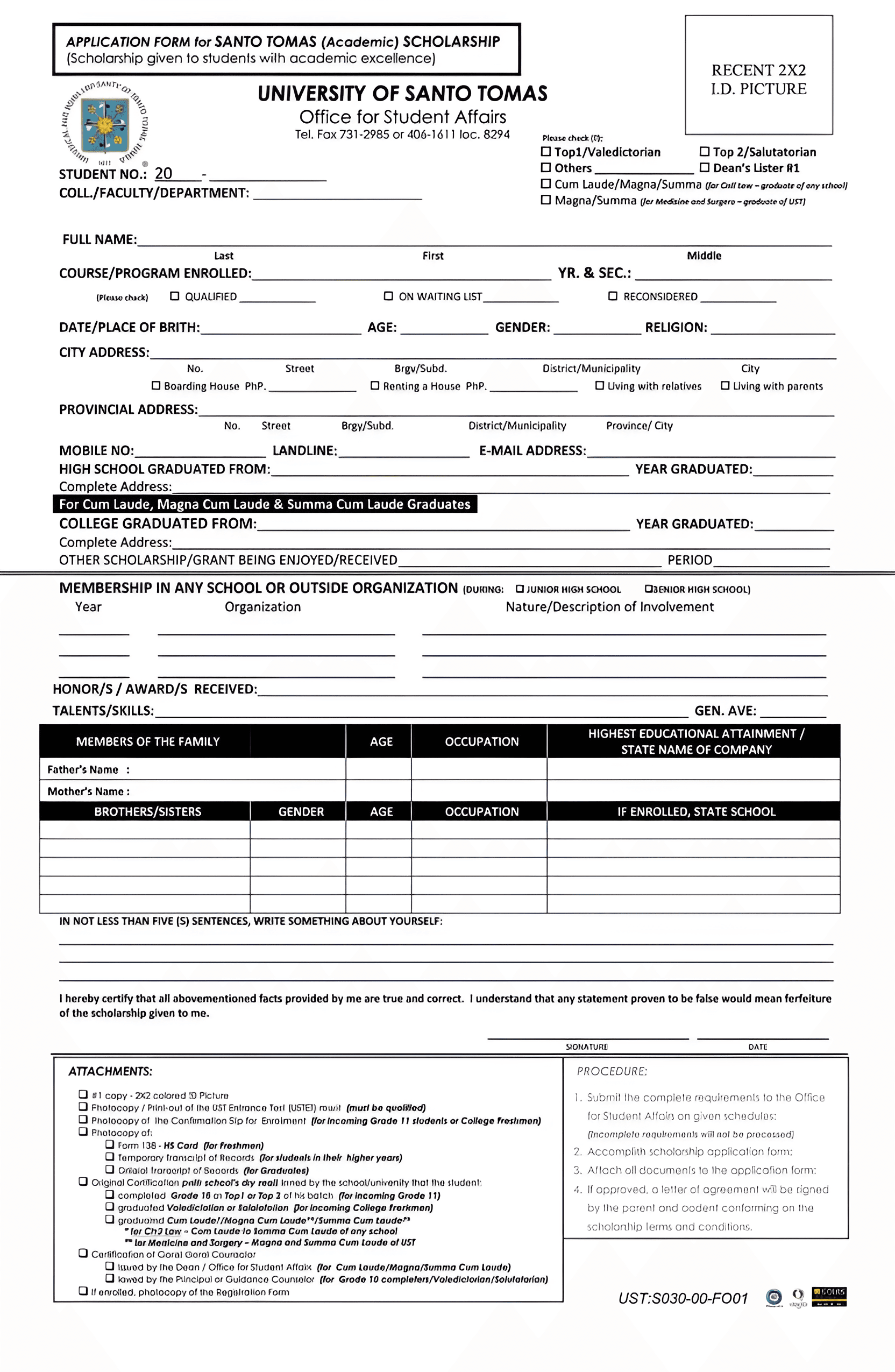 Enhance Blurry University Scholarship Form with AI
