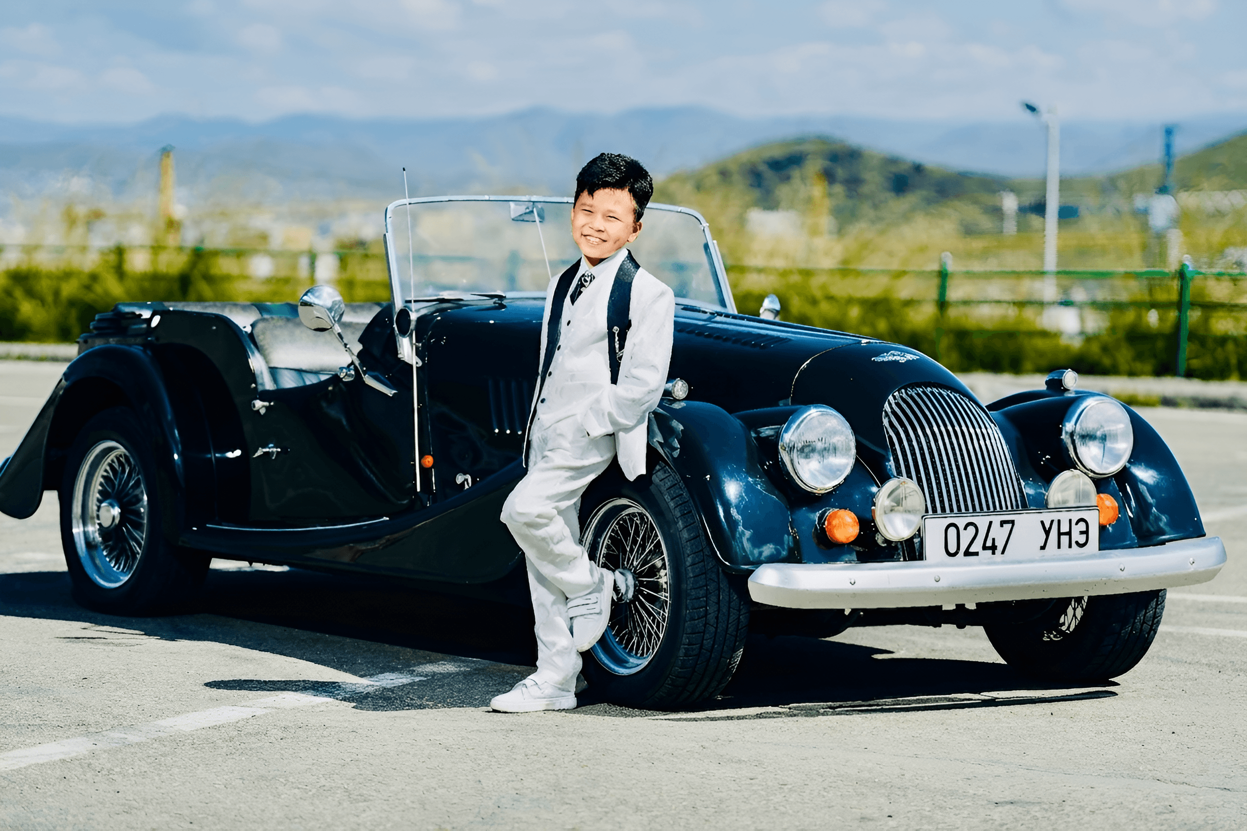 Enhance Vintage Car & Boy Photo | AI Upscale & Sharpen