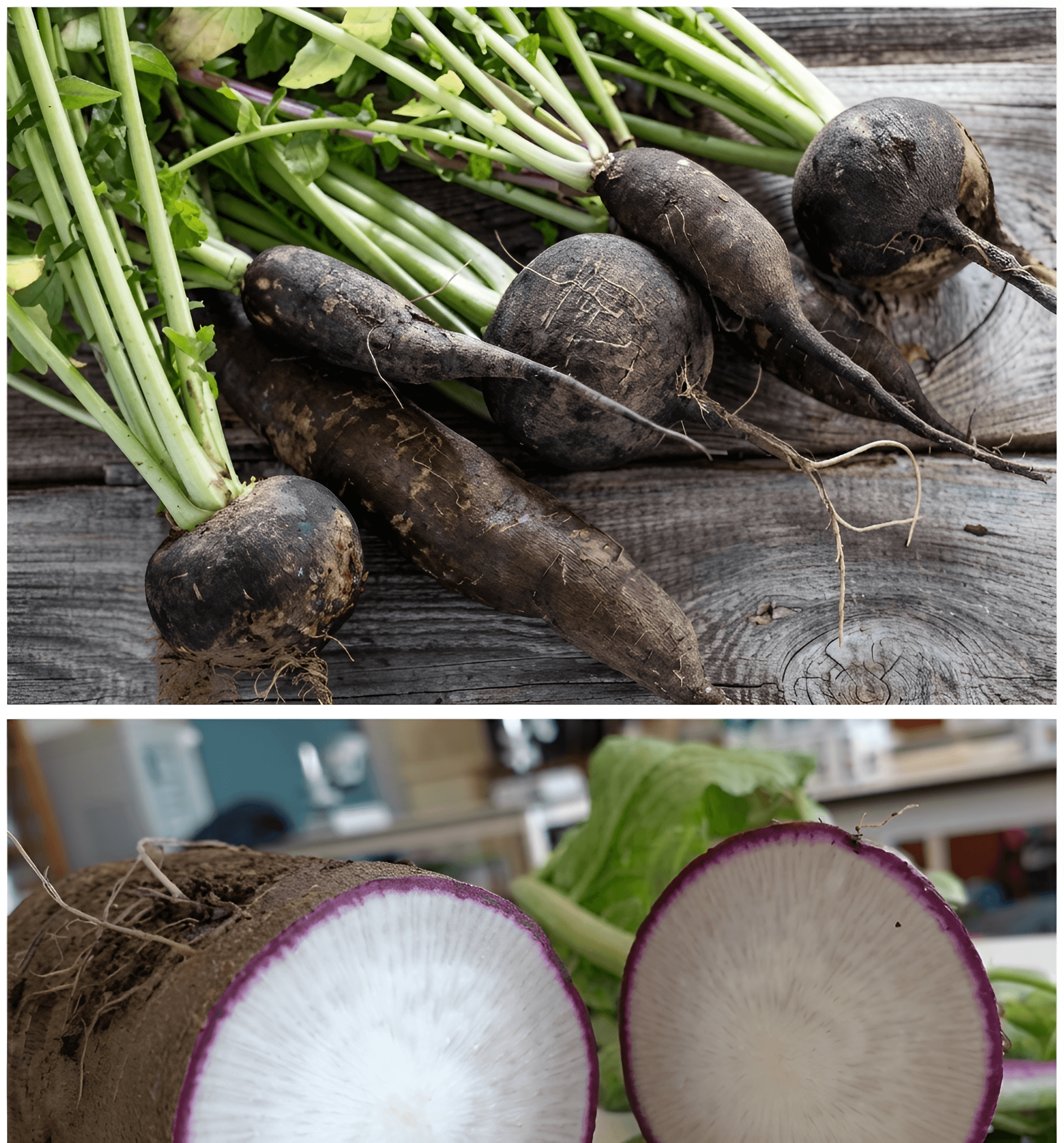 AI Image Enhancer: Sharpening Black Radishes & Wood Grain