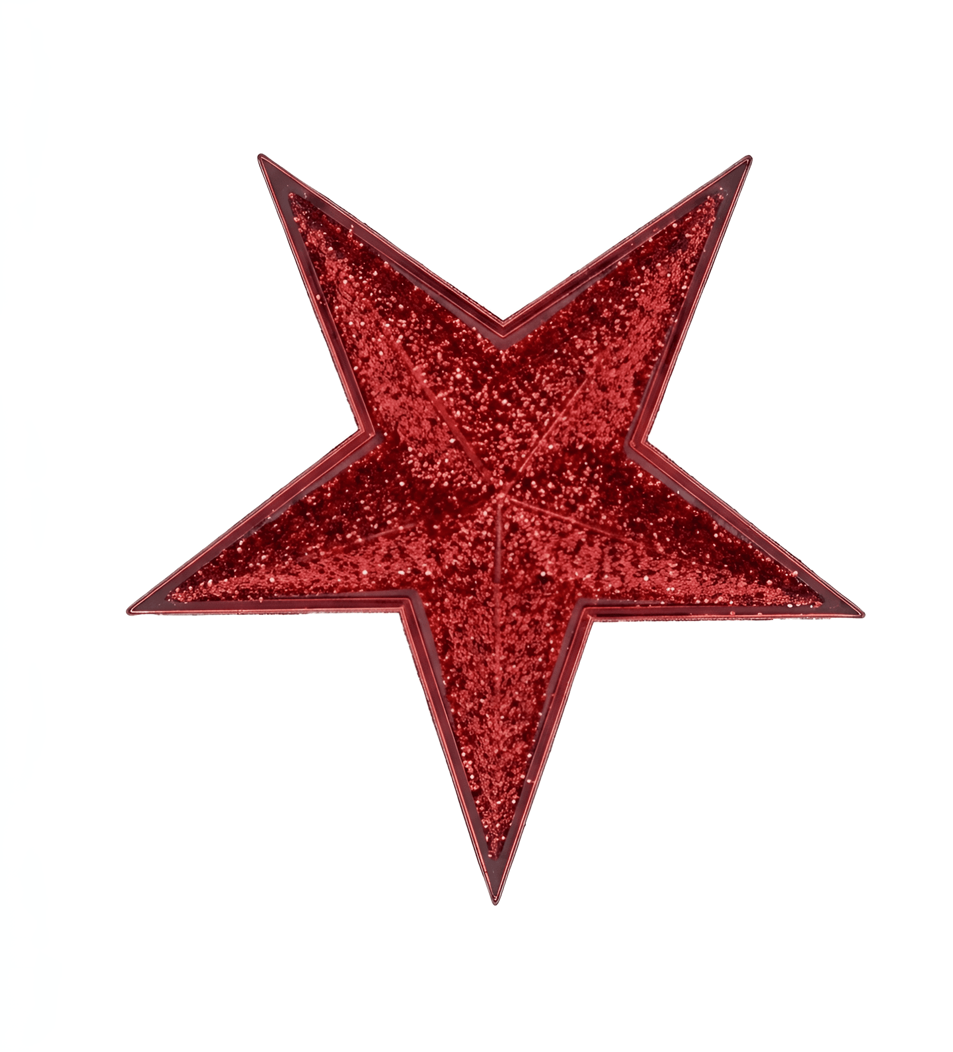AI Image Enhancer: Dazzling Red Glitter Star Upscale