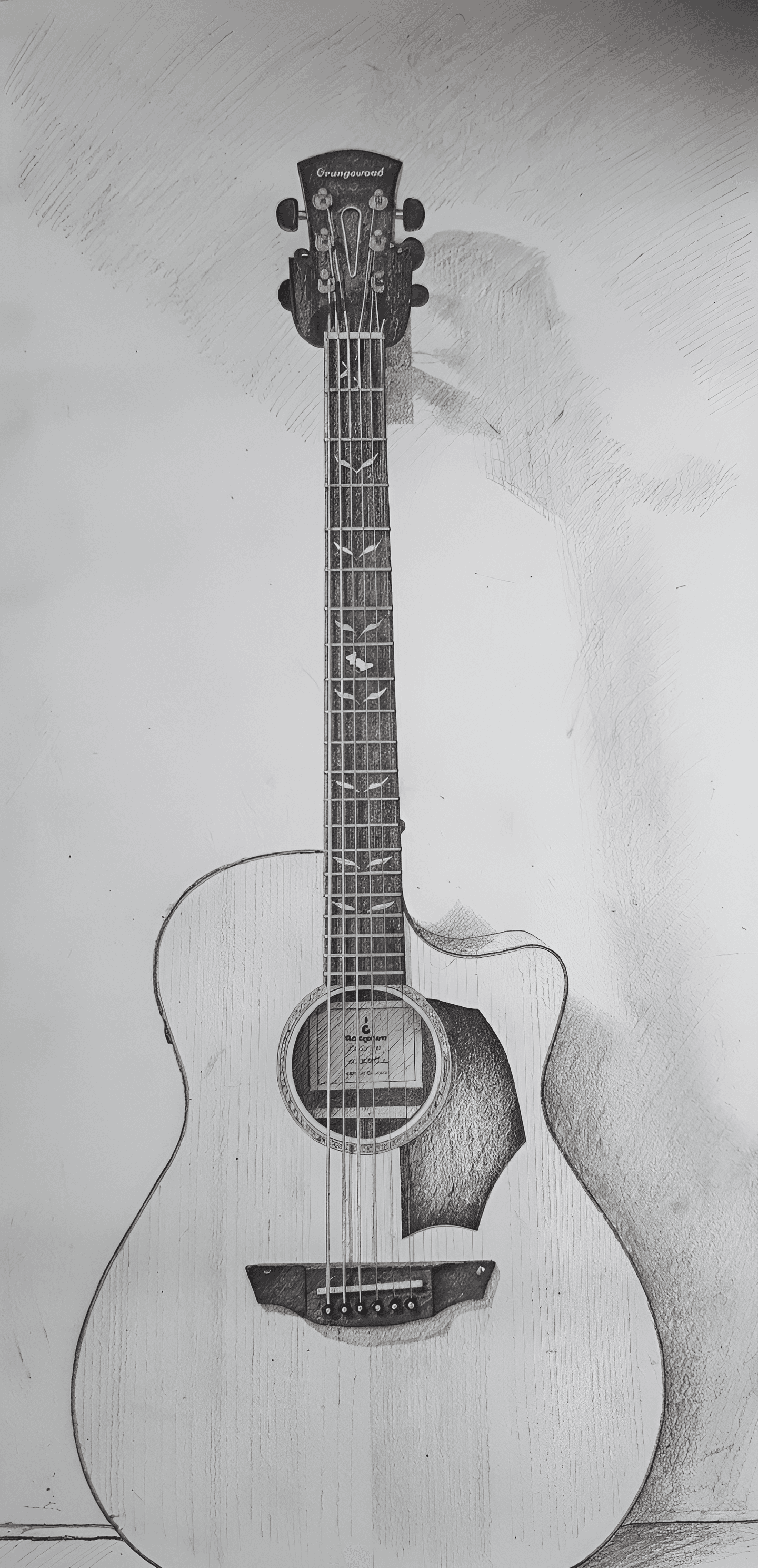 AI Enhanced Pencil Sketch of Acoustic Guitar | BgRemovit