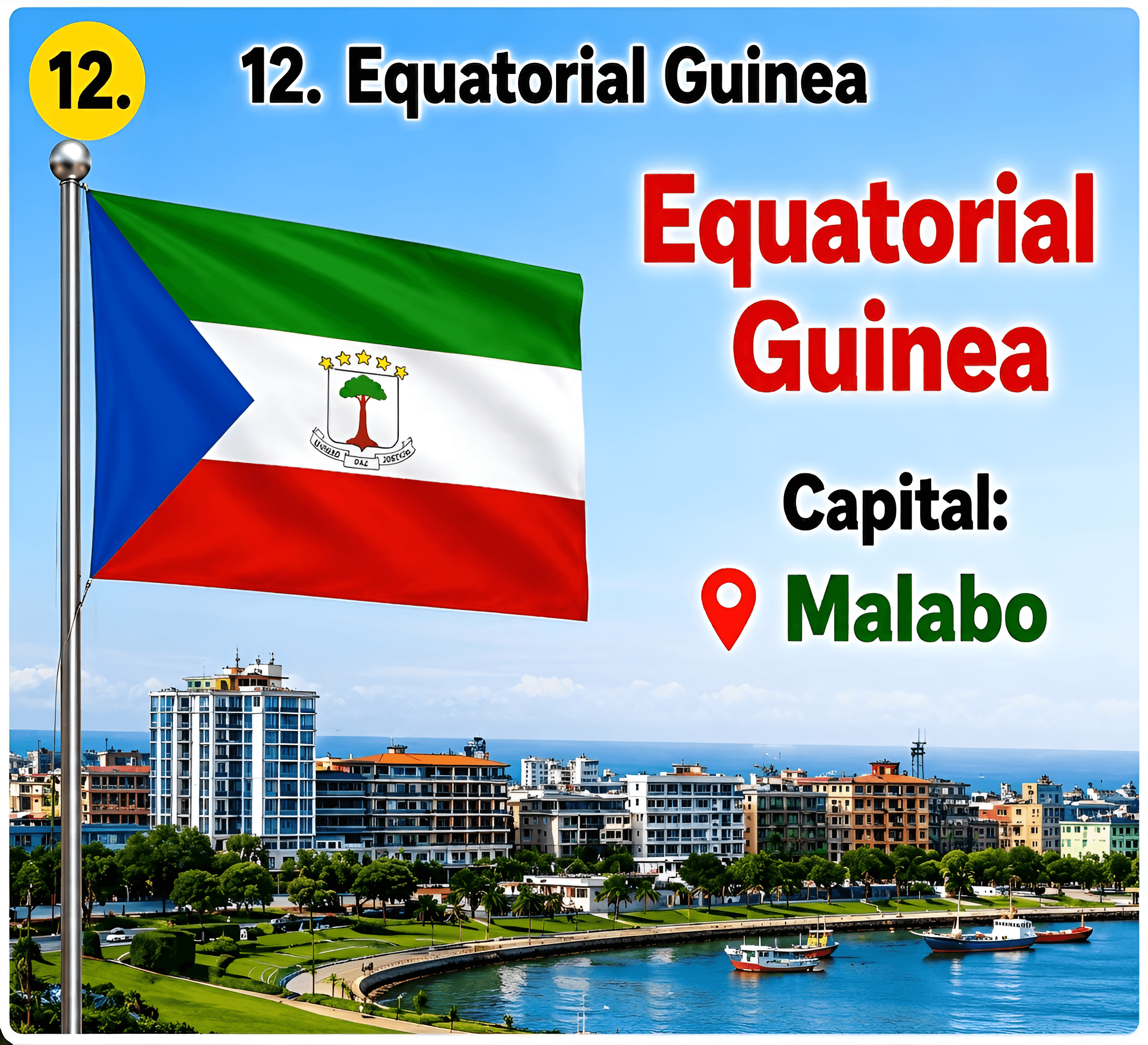 Enhanced Equatorial Guinea Flag & Cityscape Image | BgRemovit