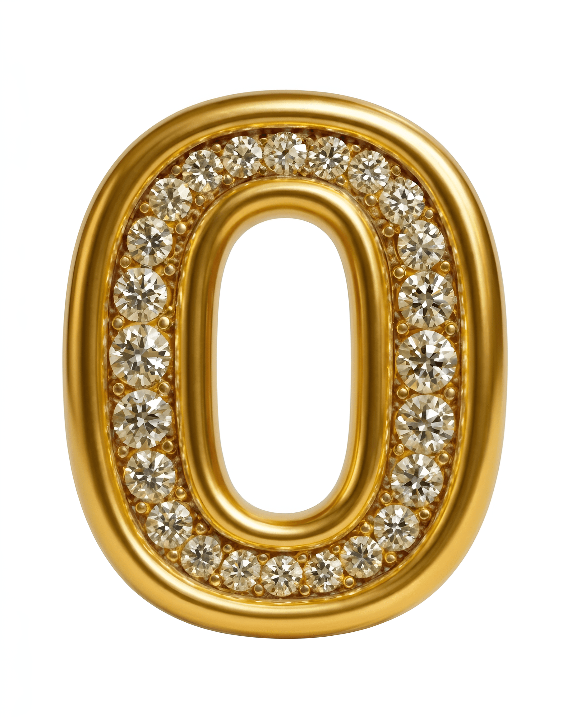 Upscale Gold Diamond Number 0 Image | BgRemovit AI Enhancer