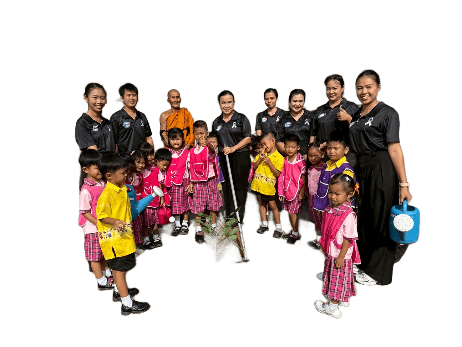 Remove Background from Large Group Photo of Children & Adults