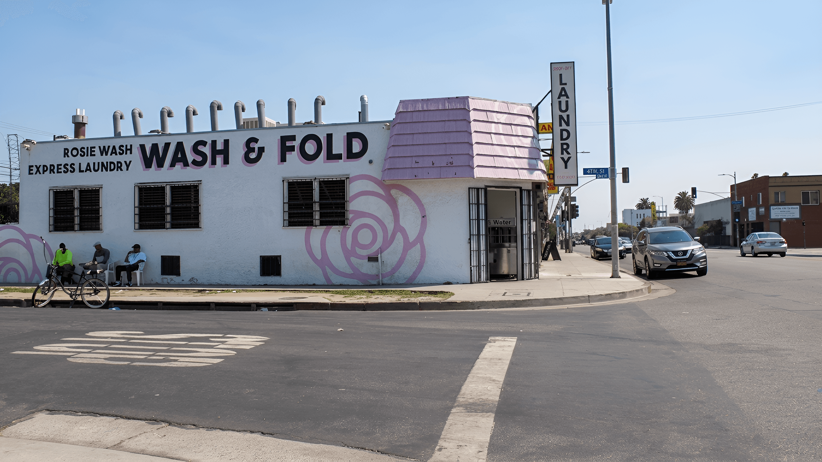 Enhance Laundromat Photo | Sharpen Building Details & Text with AI