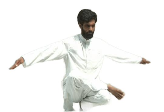Transform Your Images: Man in Balancing Pose, Background Removed