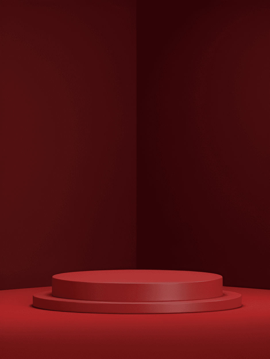 Enhance Red 3D Product Podium Image - BgRemovit AI Upscale