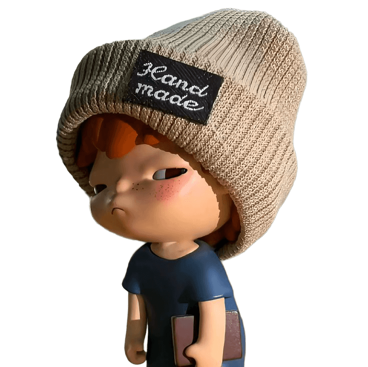 AI Background Removal: Knitted Beanie Figurine Transparent PNG
