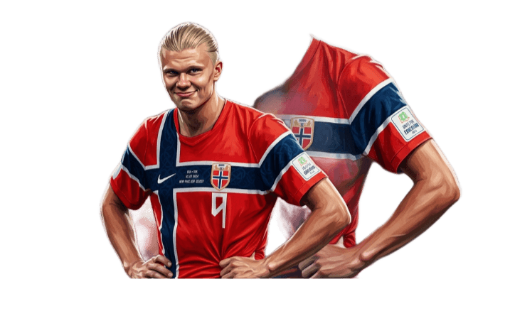 Remove Background: Haaland Soccer Player Illustration PNG