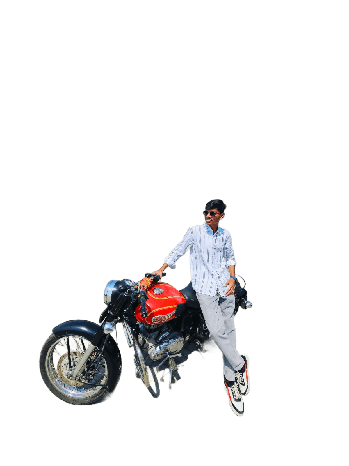 AI Removes Background from Man on Motorcycle Photo | BgRemovit