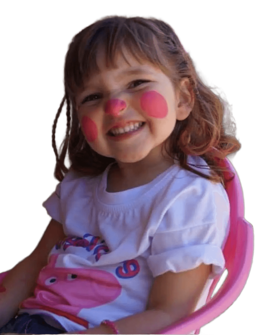 Remove Background from Child Photo in Pink Chair | BgRemovit AI