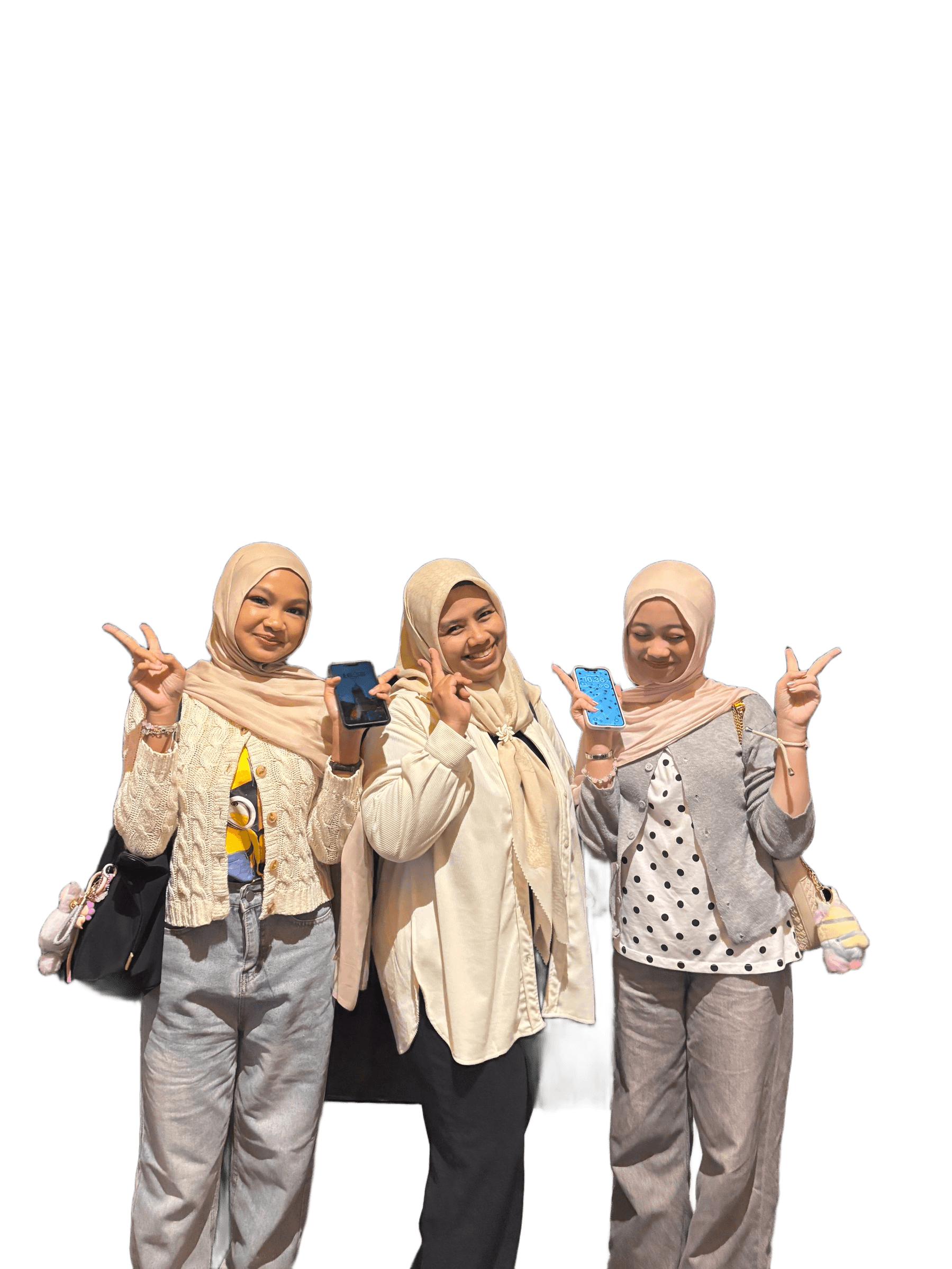 Remove Background from Three Friends Studio Photo with AI