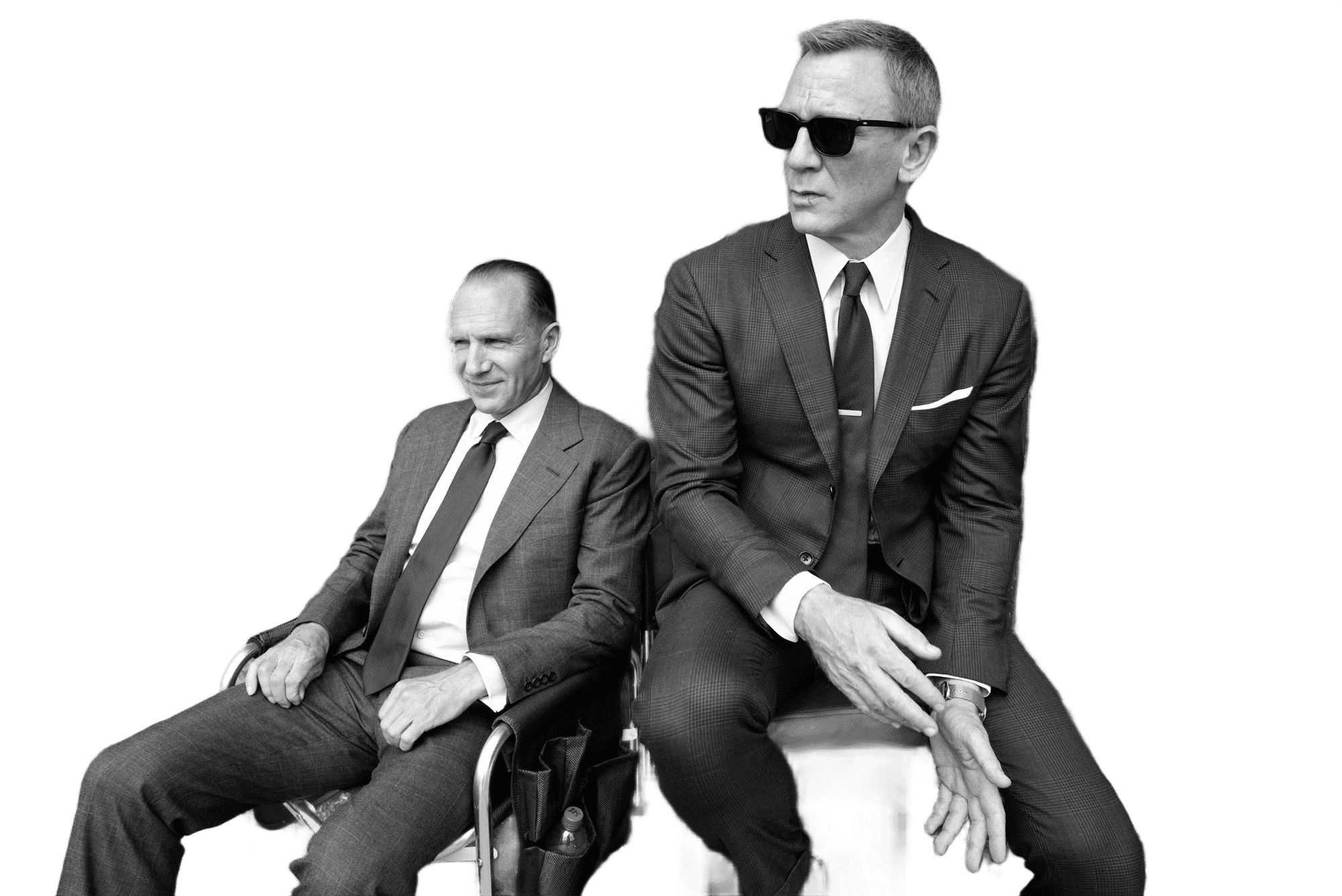 Remove Background from Black & White Photo of Two Men in Suits