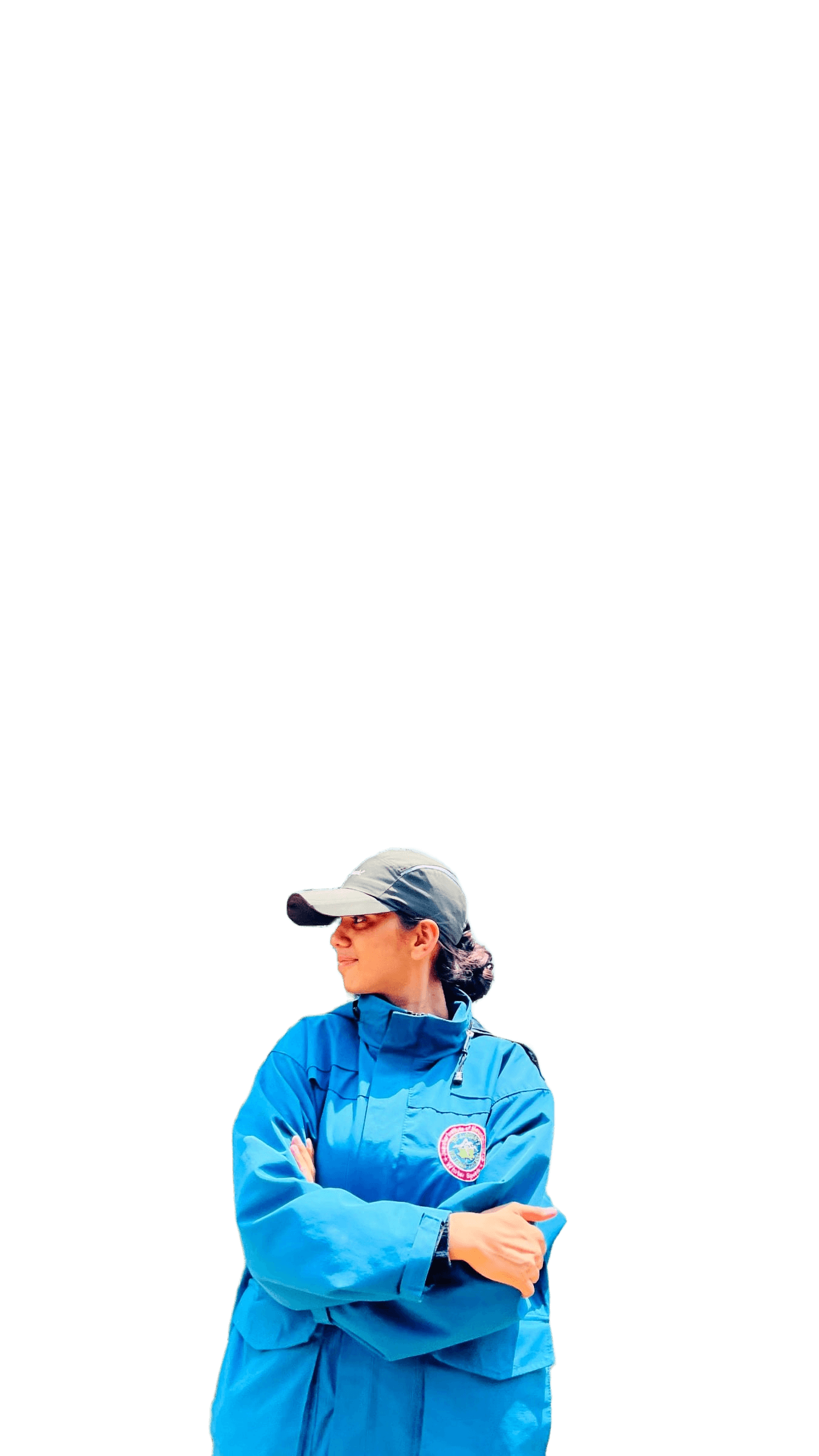 Remove Background from Woman in Blue Jacket | BgRemovit AI