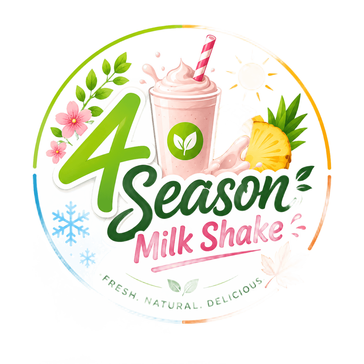 AI Perfection: '4 Season Milk Shake' Logo Background Removed