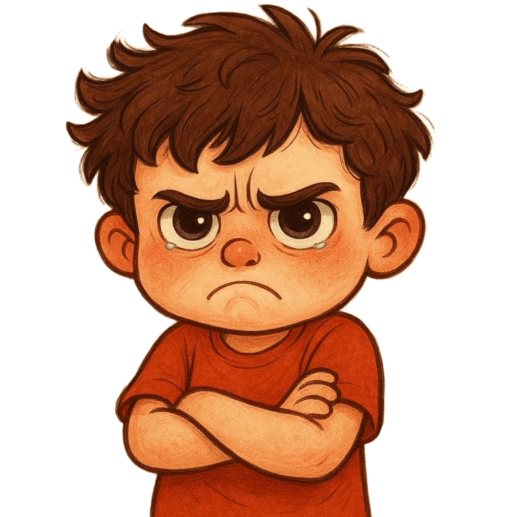 Flawless Background Removal: Angry Cartoon Boy Illustration