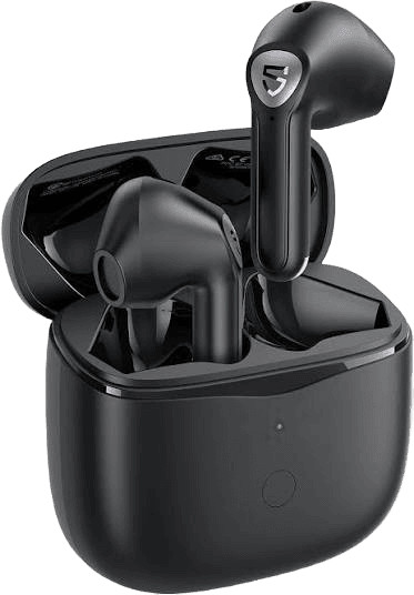 Flawless Background Removal for Black Wireless Earbuds