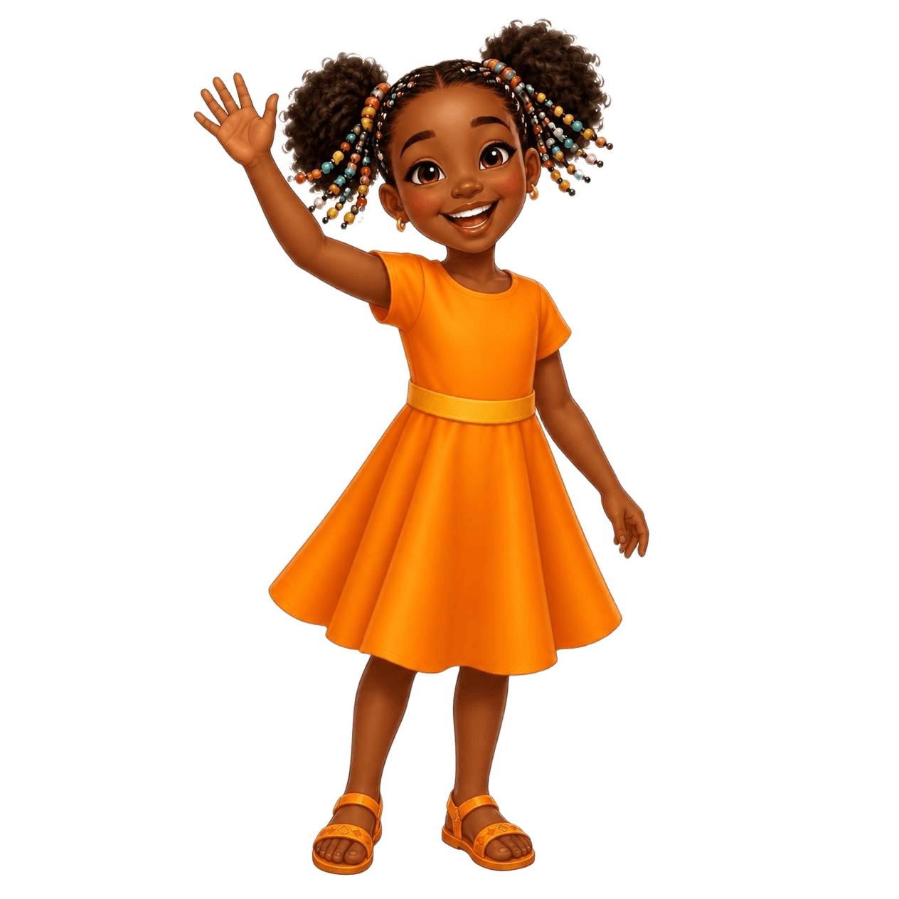 Remove Background from Cartoon Girl Illustration | BgRemovit AI