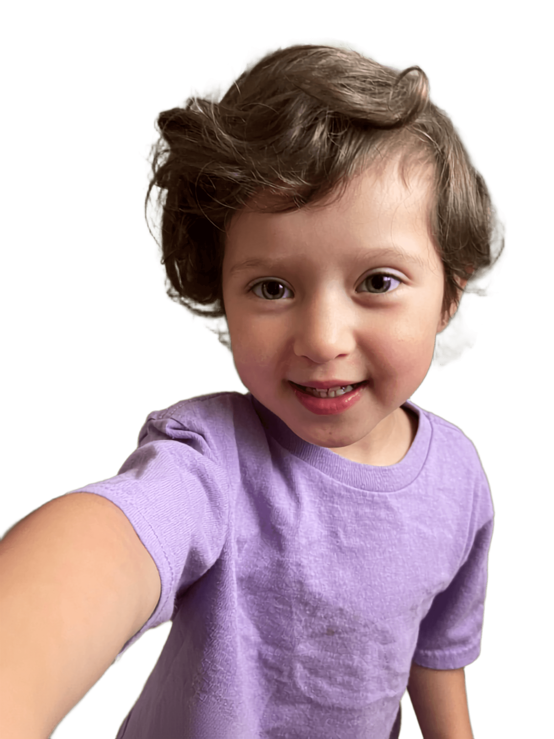 AI Remove Background from Child Photo with Curly Hair