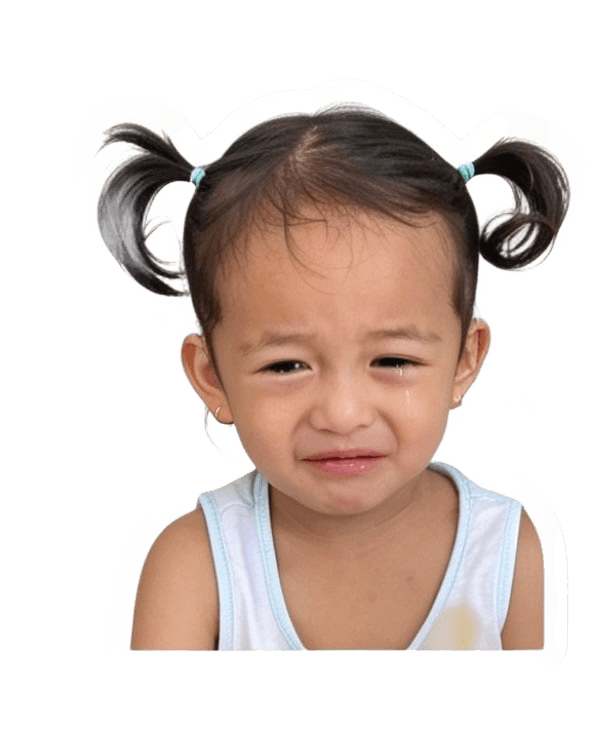 Transparent Background for Crying Toddler with Pigtails | BgRemovit