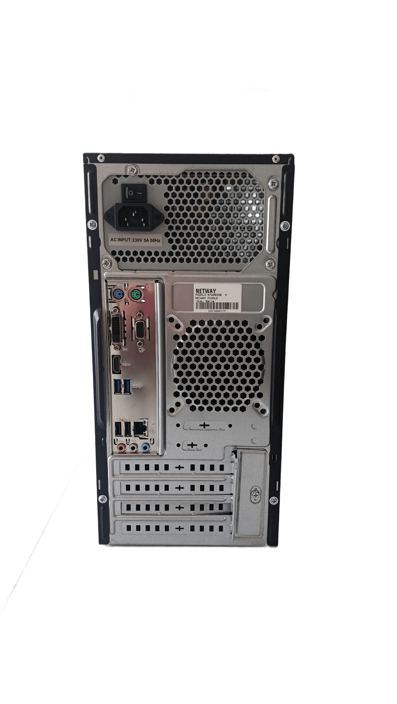 Remove Background from Desktop PC Tower Back View