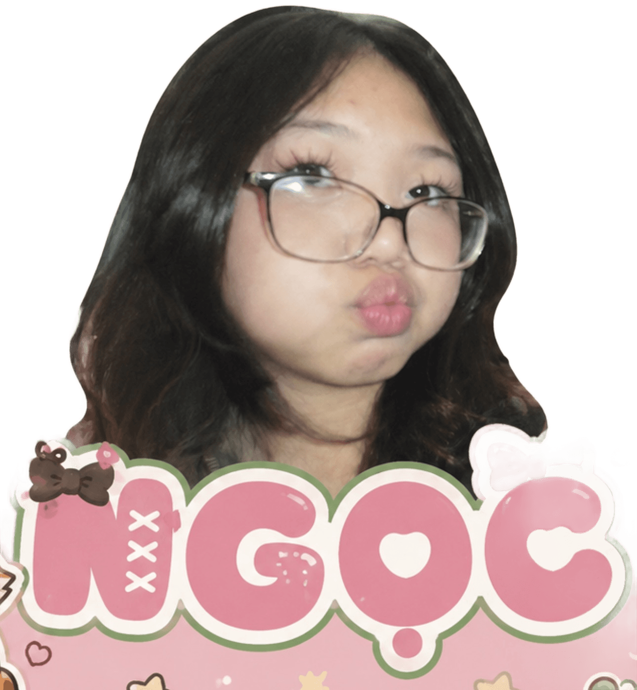 Remove Background from Girl's Portrait with Pink Cartoon Design
