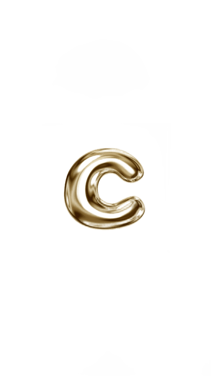 Flawless Background Removal: Golden Letter C Image