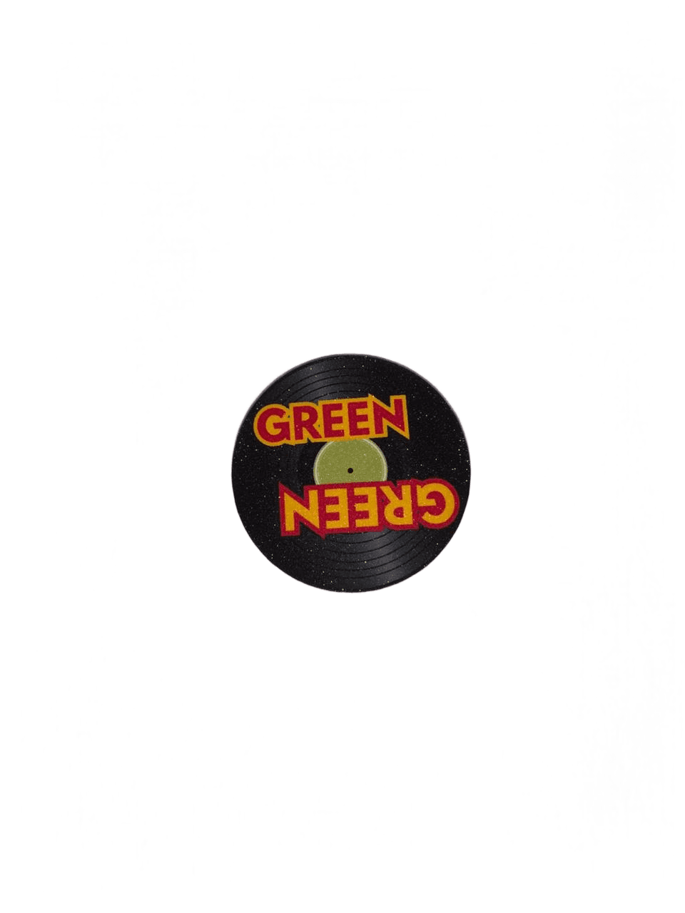 Remove Background from Green Record Sticker with Shadow