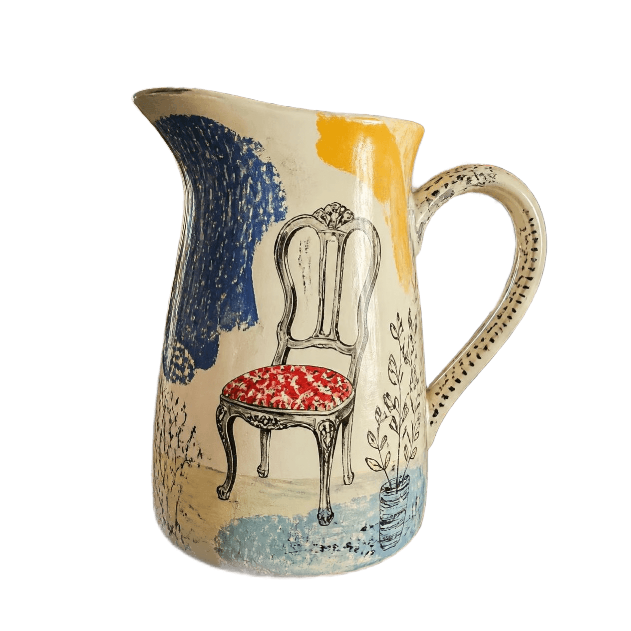 Remove Background from Hand-Painted Ceramic Pitcher | BgRemovit