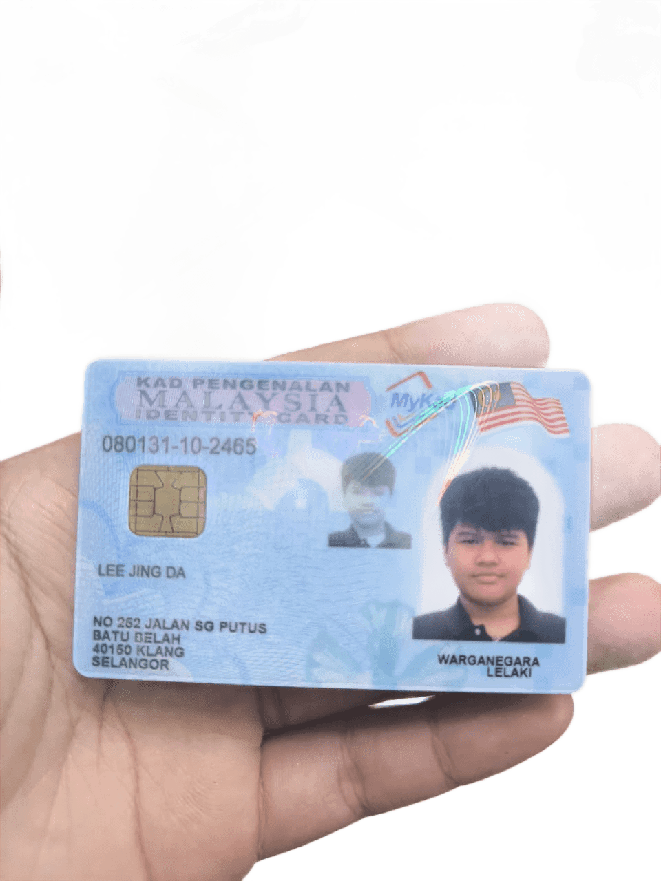 Remove Background from Malaysia ID Card (MyKad) Held in Hand