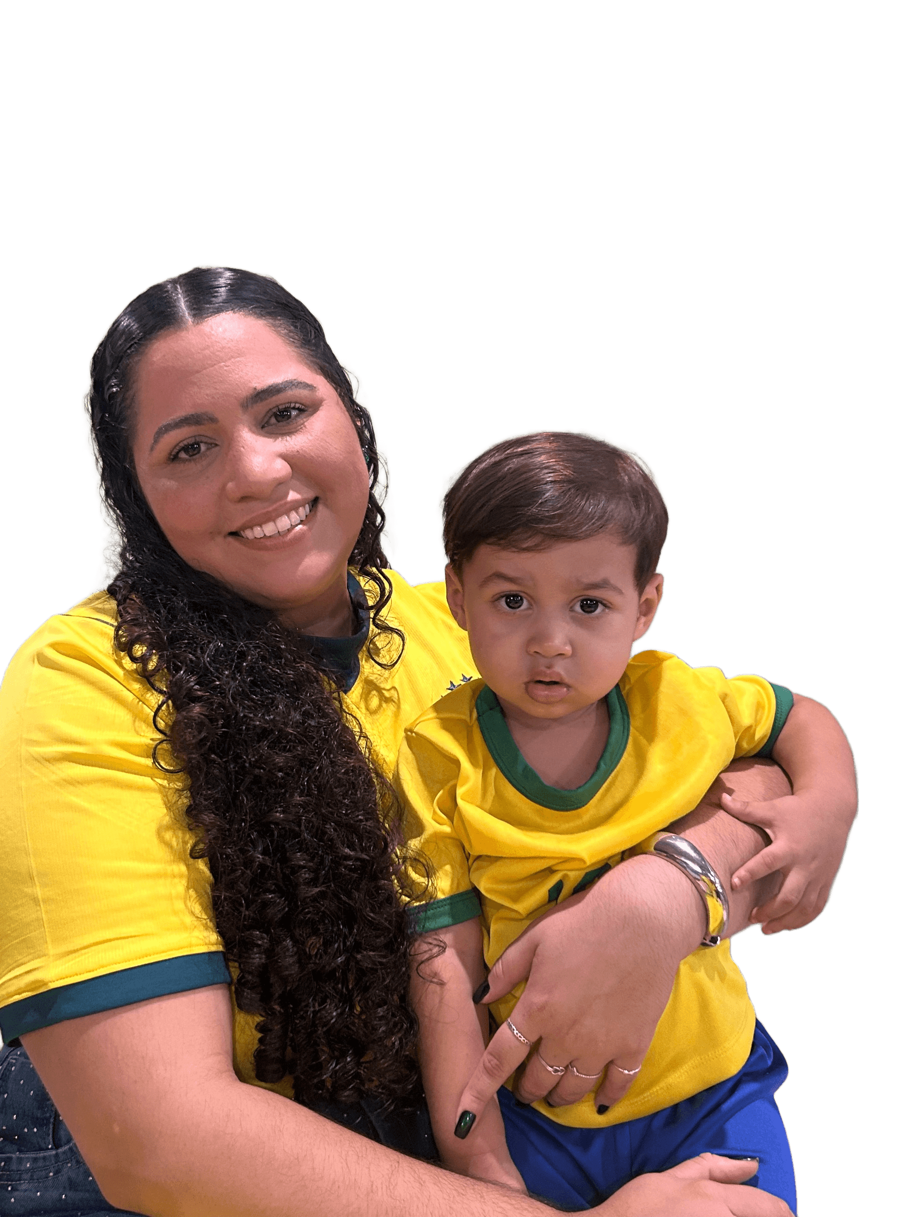 Remove Background from Mother & Child Photo with Curly Hair